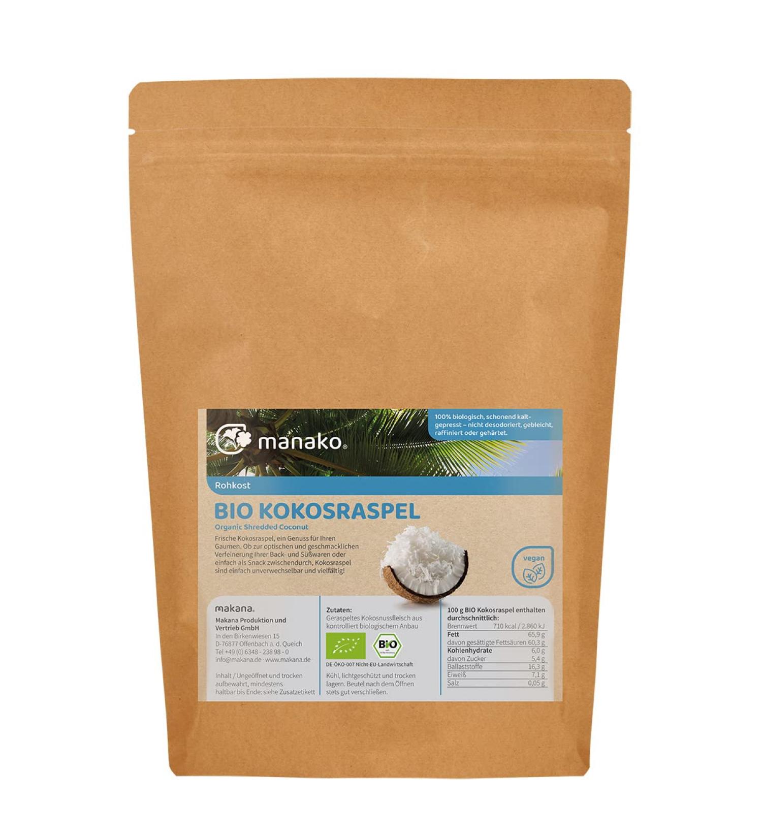 manako ORGANIC coconut flakes 500 g bag 500 g (1 pack)