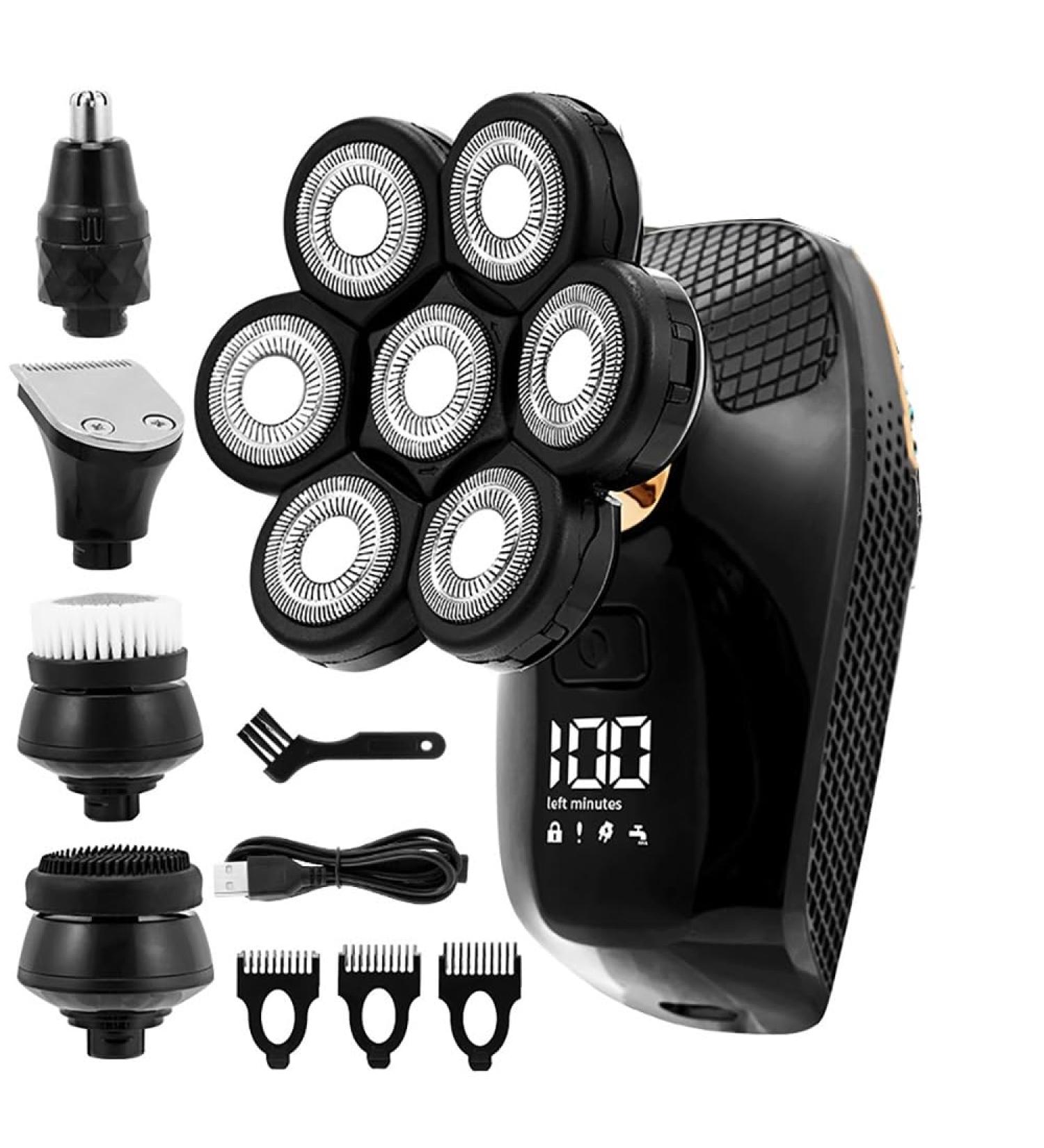 Head Shavers for Bald Men 5 in 1 Waterproof Electric Razor with 7D Floating Heads | USB Rechargeable Trimmer - Buy Online on GoSupps.com