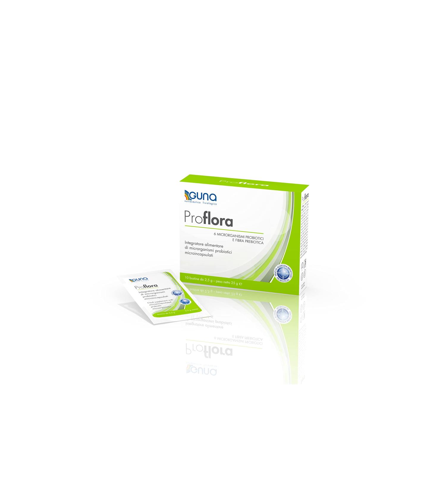 Guna Proflora 10 sachets food supplement with microencapsulated probiotic microorganisms - Buy Online on GoSupps.com