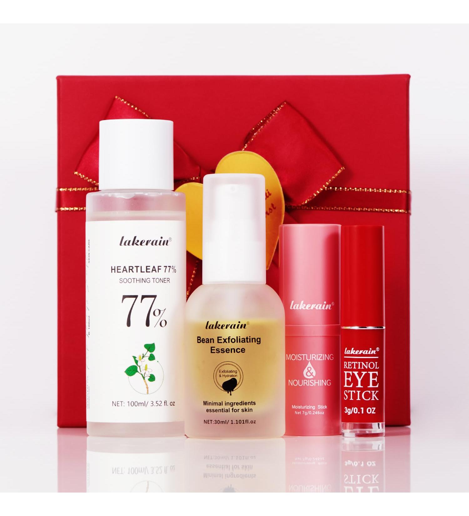 Premium Skin Care Gift Set for Her - Anti-Aging Kit with Heartleaf Toner Retinol Eye Stick & Exfoliating Essence | Perfect Gift for Mom Wife & Friends - Ideal for Birthdays Christmas & Valentine s Day - Buy Online on GoSupps.com