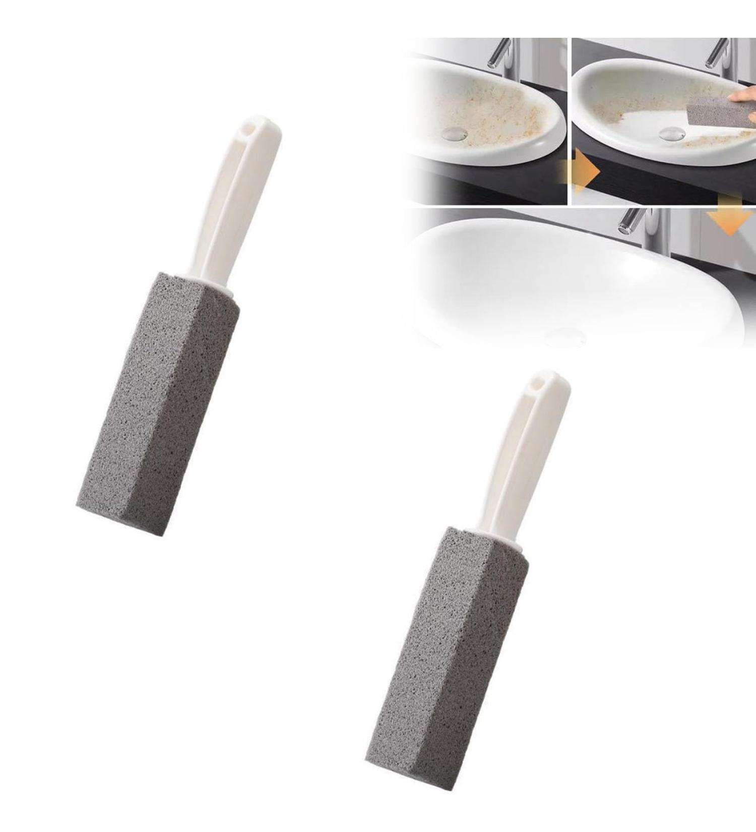 Strong Cleaning Pumice Stone Pumice Stone for Toilet Cleaning Suitable for Cleaning Toilet Bathroom Kitchen Sink Grill (2pcs with Handle) - Buy Online on GoSupps.com