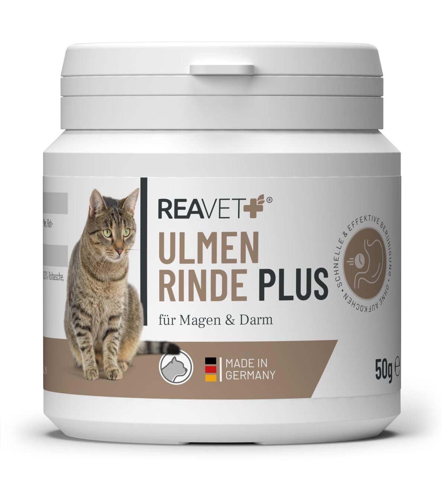 Reavet Elm Bark for Cats 50g | Premium Quality Slippery Elm Bark for Better Digestion & Intestinal Health - Natural Intestinal Renovation - Buy Online on GoSupps.com