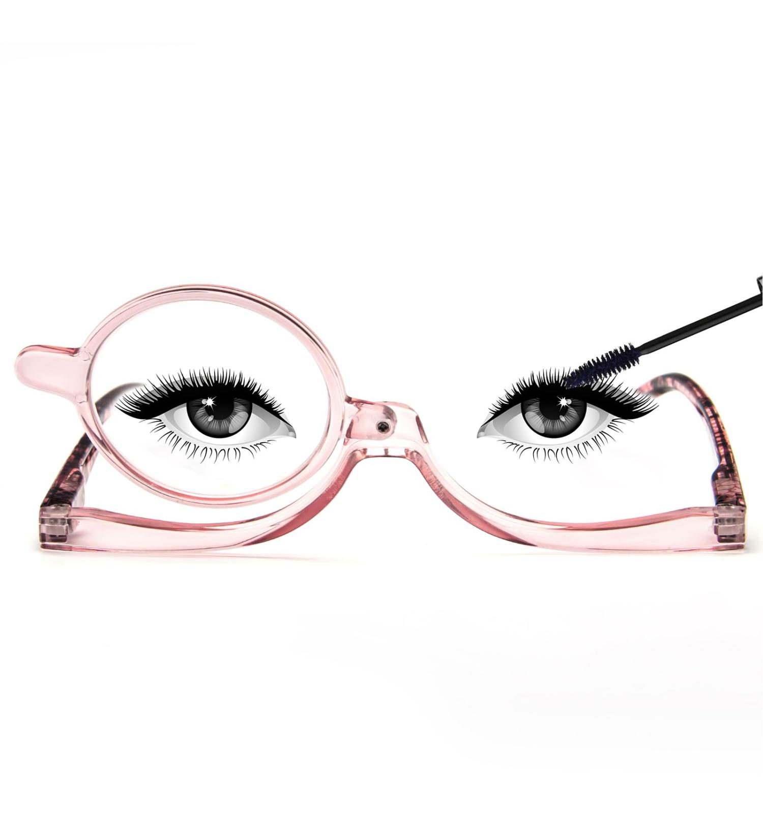 MMOWW Makeup Reading Glasses - Flip-Down Single Lens Rotating Glasses (Pink 3.0) - Women's Magnifying Makeup Glasses - Buy Online on GoSupps.com