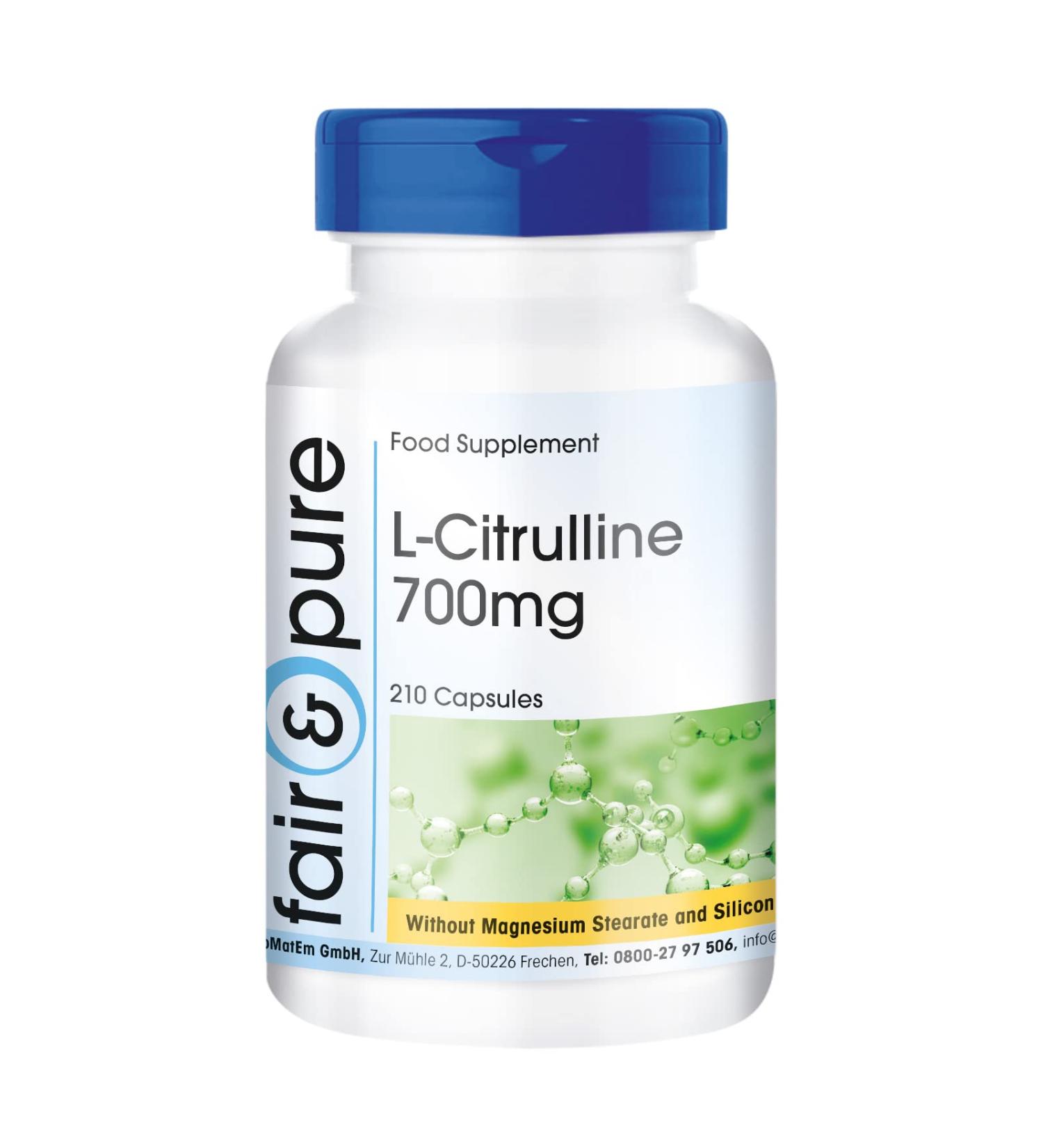 Fair & Pure L-Citrulline Capsules 700mg - Vegan - 210 Capsules - Buy Online on GoSupps.com