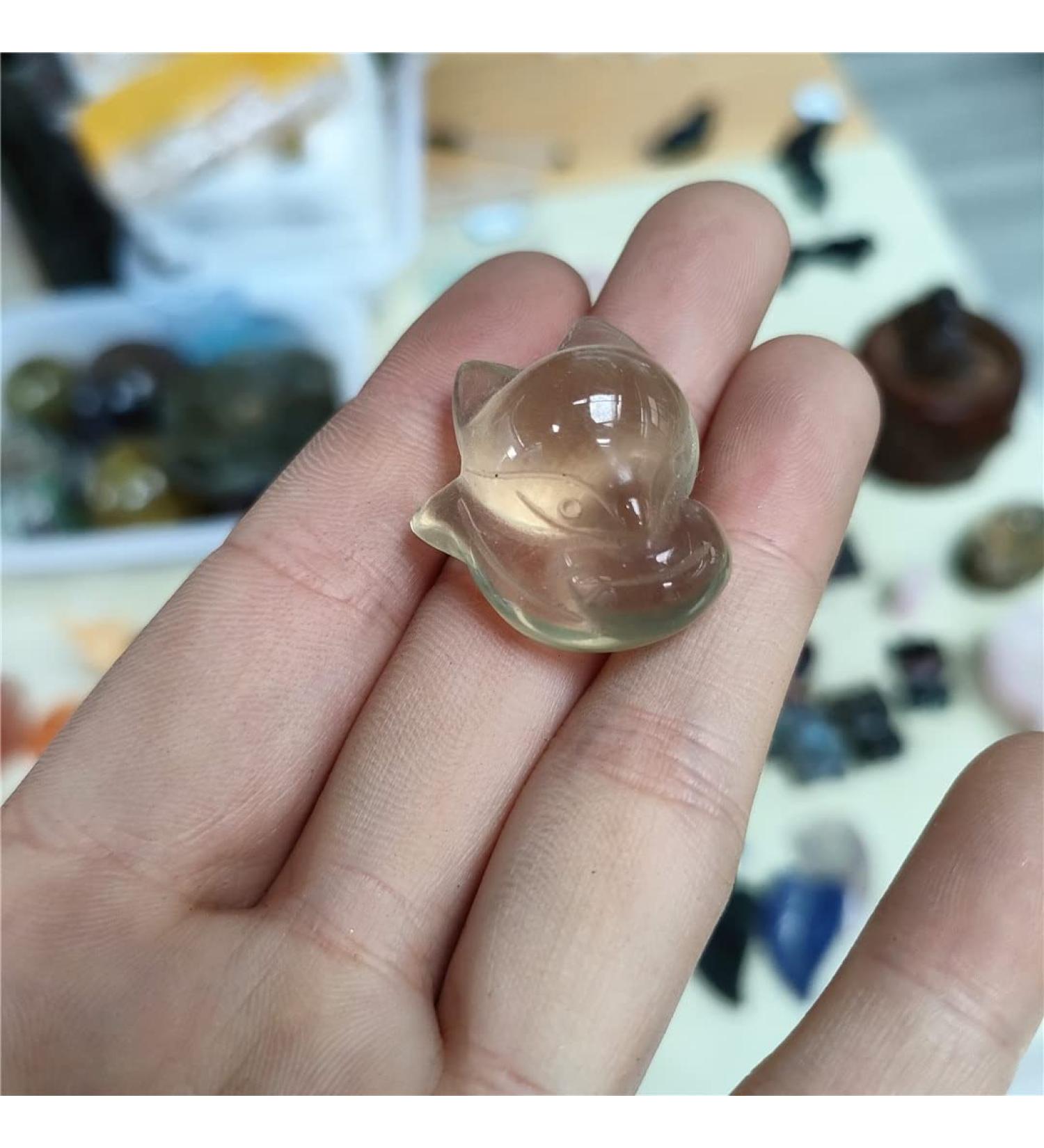 Home Decoration Natural Hand Carved Rose Quartz Citrine Crystal Fox for Pendants Lovely Crystal Gift 1pcs Stones ERTEYIN - Buy Online on GoSupps.com