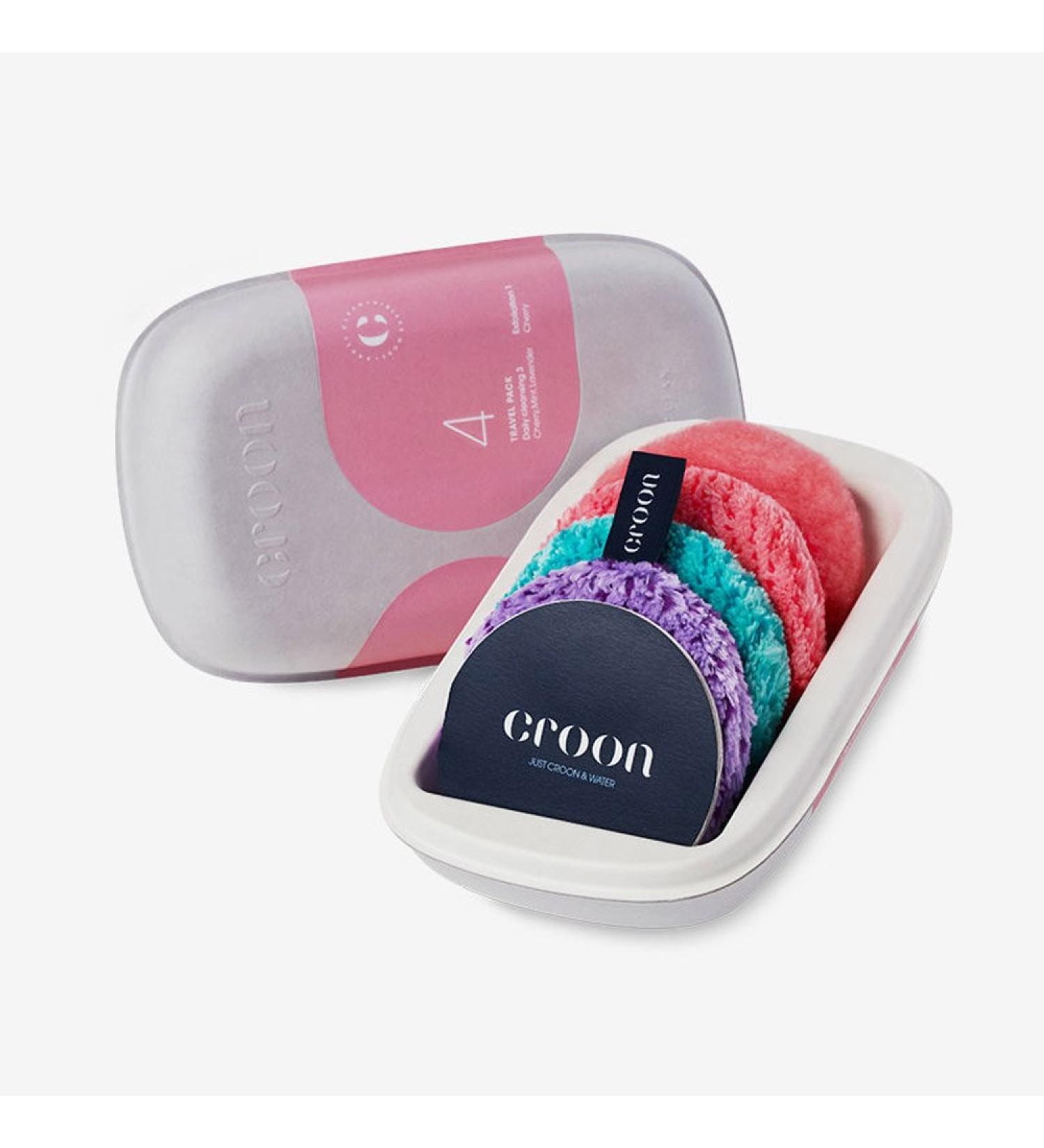 CROON Angel Puff Makeup Cleanser & Face Scrub Set - Travel Pack (3 Cleansing Puffs + 1 Scrub) | Chemical-Free Water-Activated Cleanse - Buy Online on GoSupps.com
