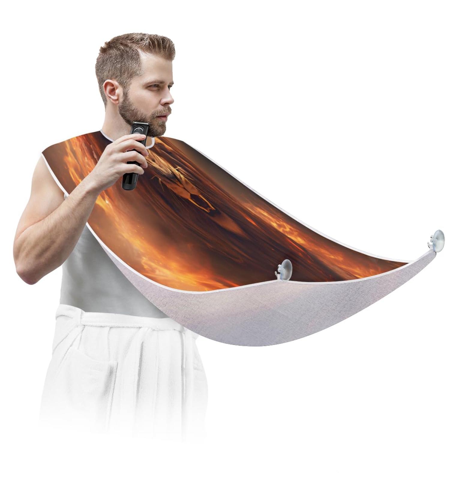 Flaming Lion Beard Bib Apron | Best Beard Hair Catcher for Men | Perfect Father's Day & Christmas Gift for Dad & Husband - Buy Online on GoSupps.com