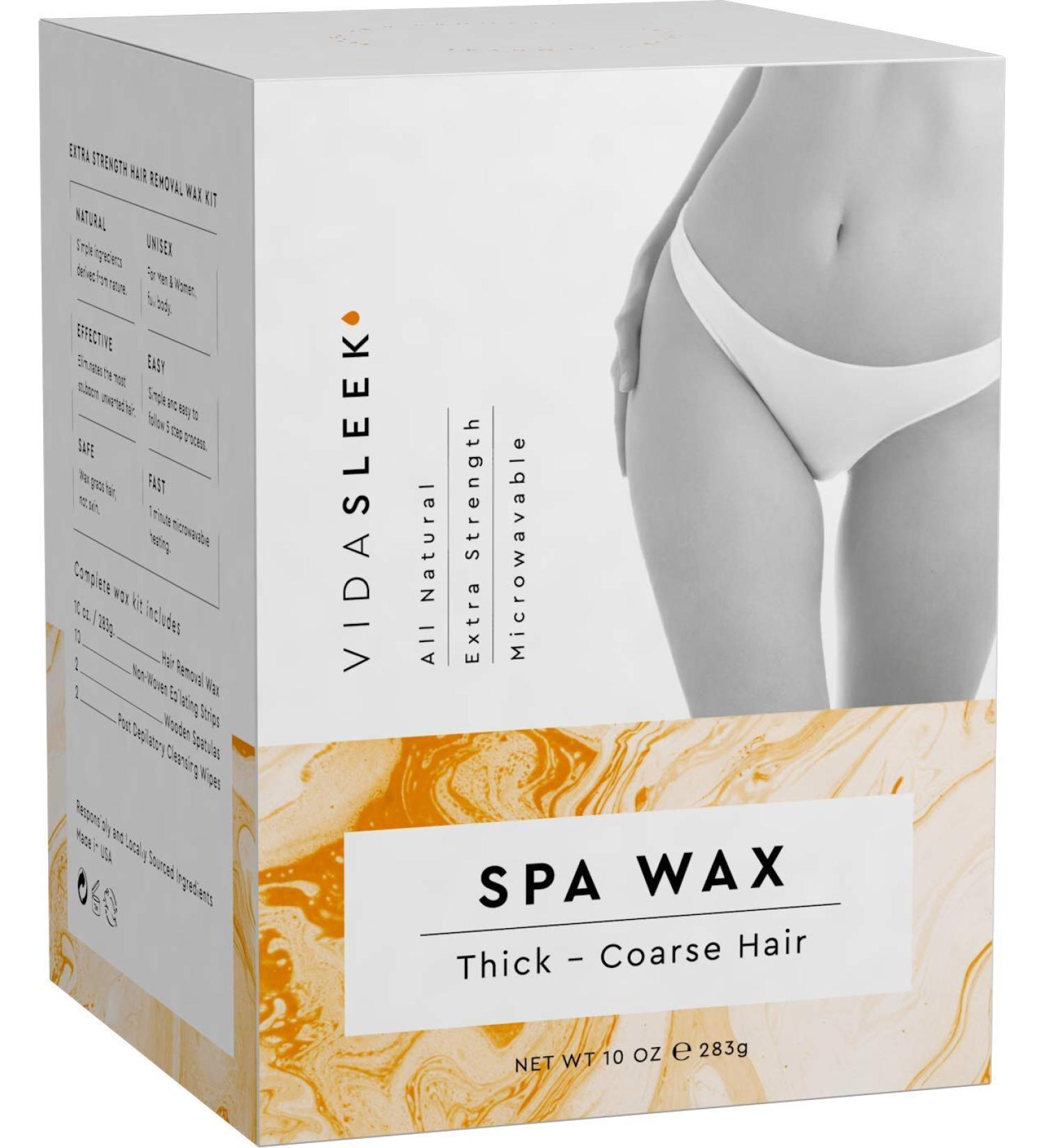 VidaSleek Hair Removal Wax Kit - Extra Strength Wax for Thick to Coarse Hair - 10 Oz - Buy Online on GoSupps.com