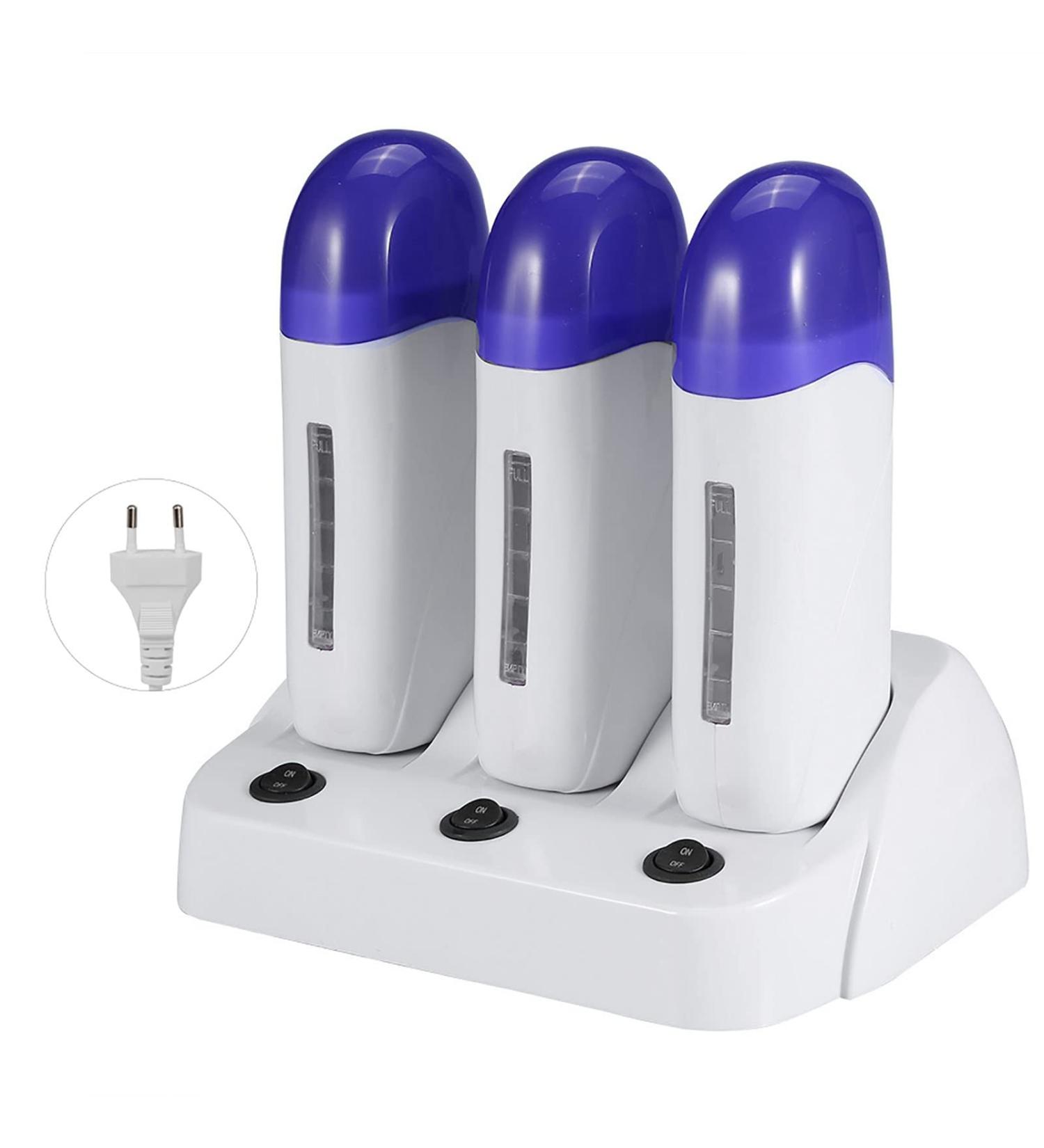 High Quality ABS Wax Warmer with Transparent Window & Lid - EU Plug Triple | Perfect for Home Use - Buy Online on GoSupps.com