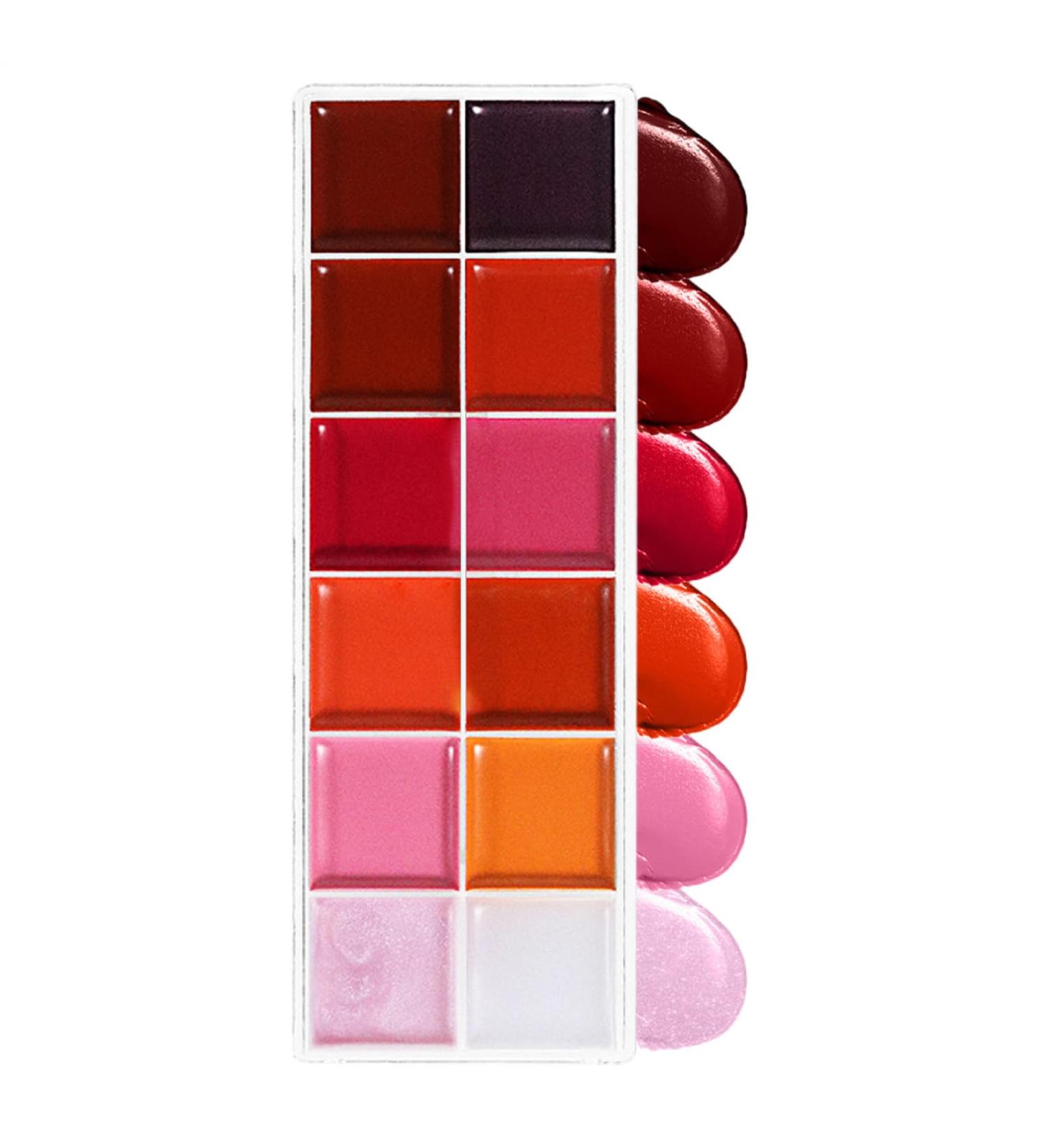 Lip Gloss Palette | Eyeshadow Palettes | Moisturizing Waterproof Kit Vibrant Pigmented Shades 12 Lip Gloss Colors for Women - Buy Online on GoSupps.com