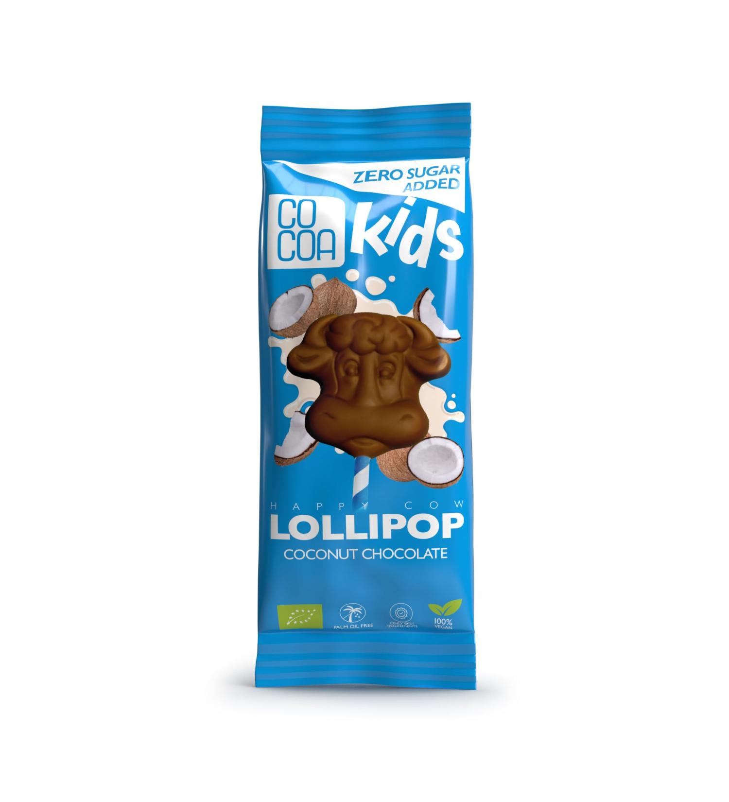 CO COA Organic Sugar Free Chocolate Lollipop 15g Sugar Free Coconut Candy Prebiotic Inulin Vegan and Lactose Free Suitable for KETO Diets GMO and Palm Oil Free - Buy Online on GoSupps.com
