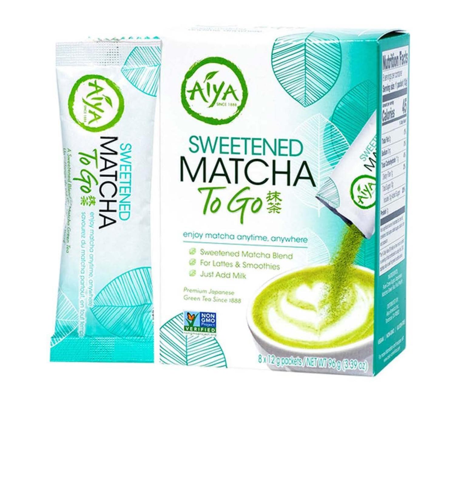 Aiya Sweetened Matcha To Go Stick 8 x 12g packets 2 Pack - Buy Online on GoSupps.com