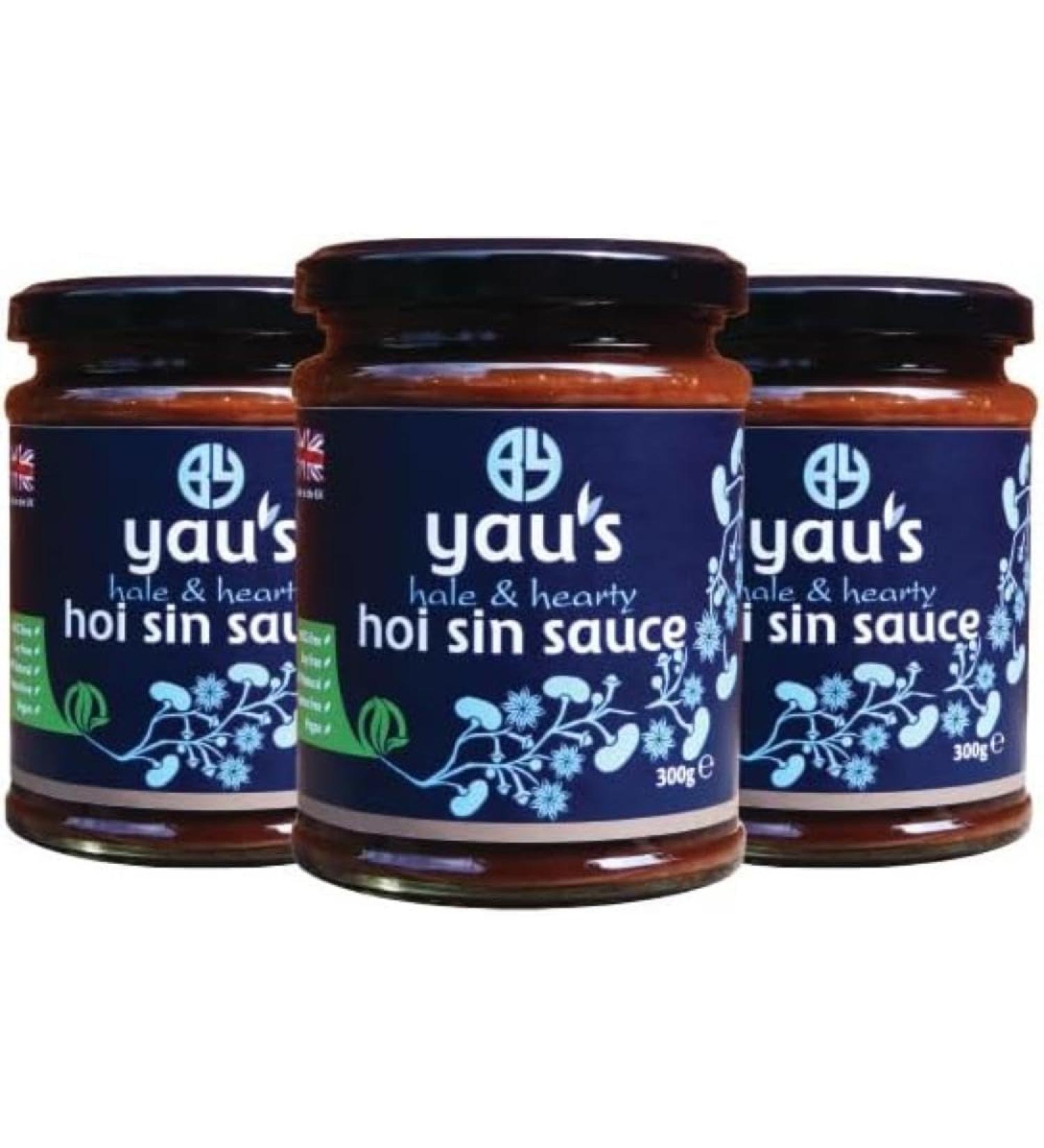 Yau's Hale and Hearty Hoi Sin Sauce. All-Natural Tasty Chinese Cooking Sauce. Gluten-Free Soy-Free Vegan Friendly Contains No E Numbers or MSG. Use with Meat Vegetable or Duck Pancakes 3x300g - Buy Online on GoSupps.com