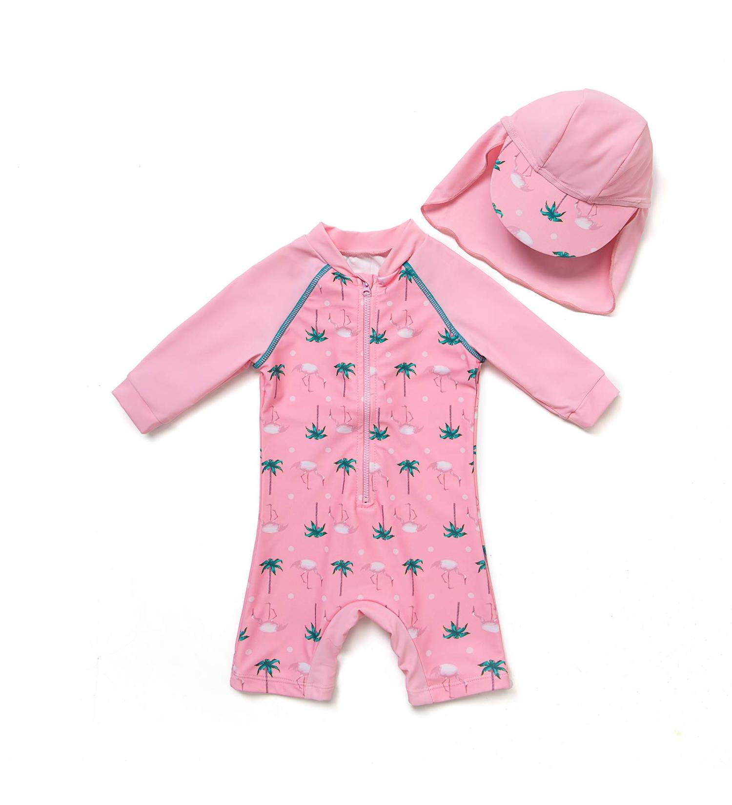 Bonverano Baby Girls Long Sleeve Swimsuit UPF 50+ Sun Protection Pink Coco 18-24 Months - Buy Online on GoSupps.com