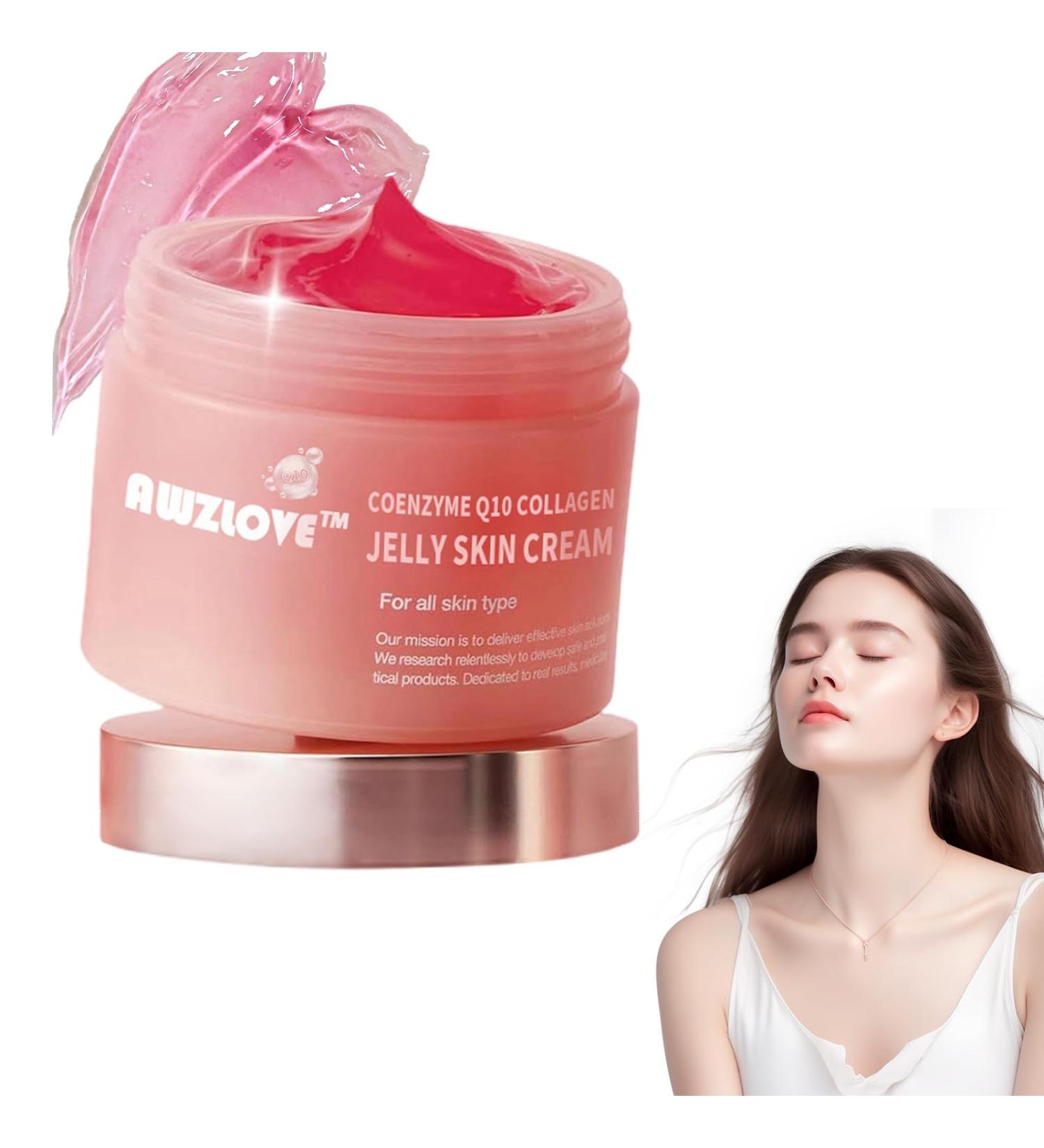 Awzlove Coenzyme Q10 Collagen Jelly Skin Cream Collagen Jelly Skin Cream Collagen Jelly Cream Niacinamide & Freeze-Dried Hydrolyzed Collagen for All Skin Types (1PC) - Buy Online on GoSupps.com