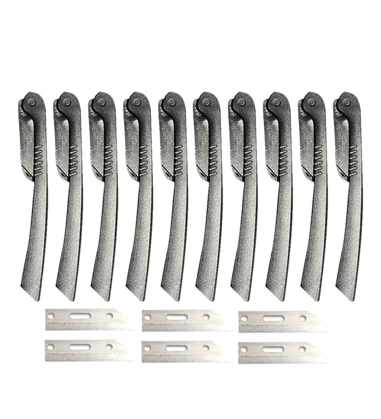 10pcs Foldable Eyebrow Razor Set - Portable Eyebrow Trimmer & Makeup Tool Kit - Eyebrow Shaper in Black | Buy Internationally - Buy Online on GoSupps.com