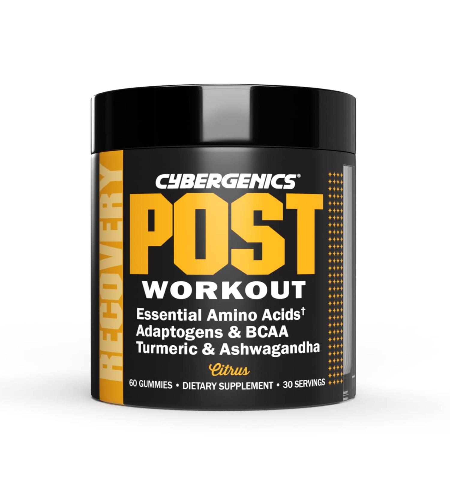 Post-Workout Gummies for Muscle Recovery & Joint Health | Essential Amino Acids Ashwagandha Curcumin & BCAAs - 60 Citrus Gummies for 30 Servings - Buy Online on GoSupps.com