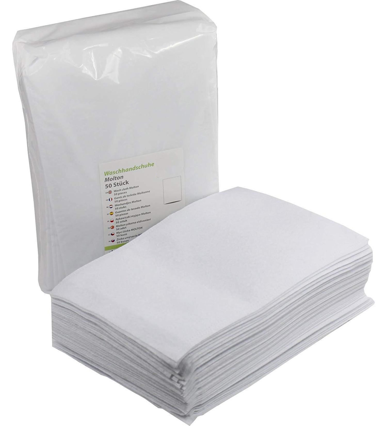 Herrmann Single-Flap White Wash Gloves - 50 Pack | Soft Non-Woven Absorbent & Skin-Friendly | Ideal for Hygiene in Care Services & Cosmetics - Buy Online on GoSupps.com