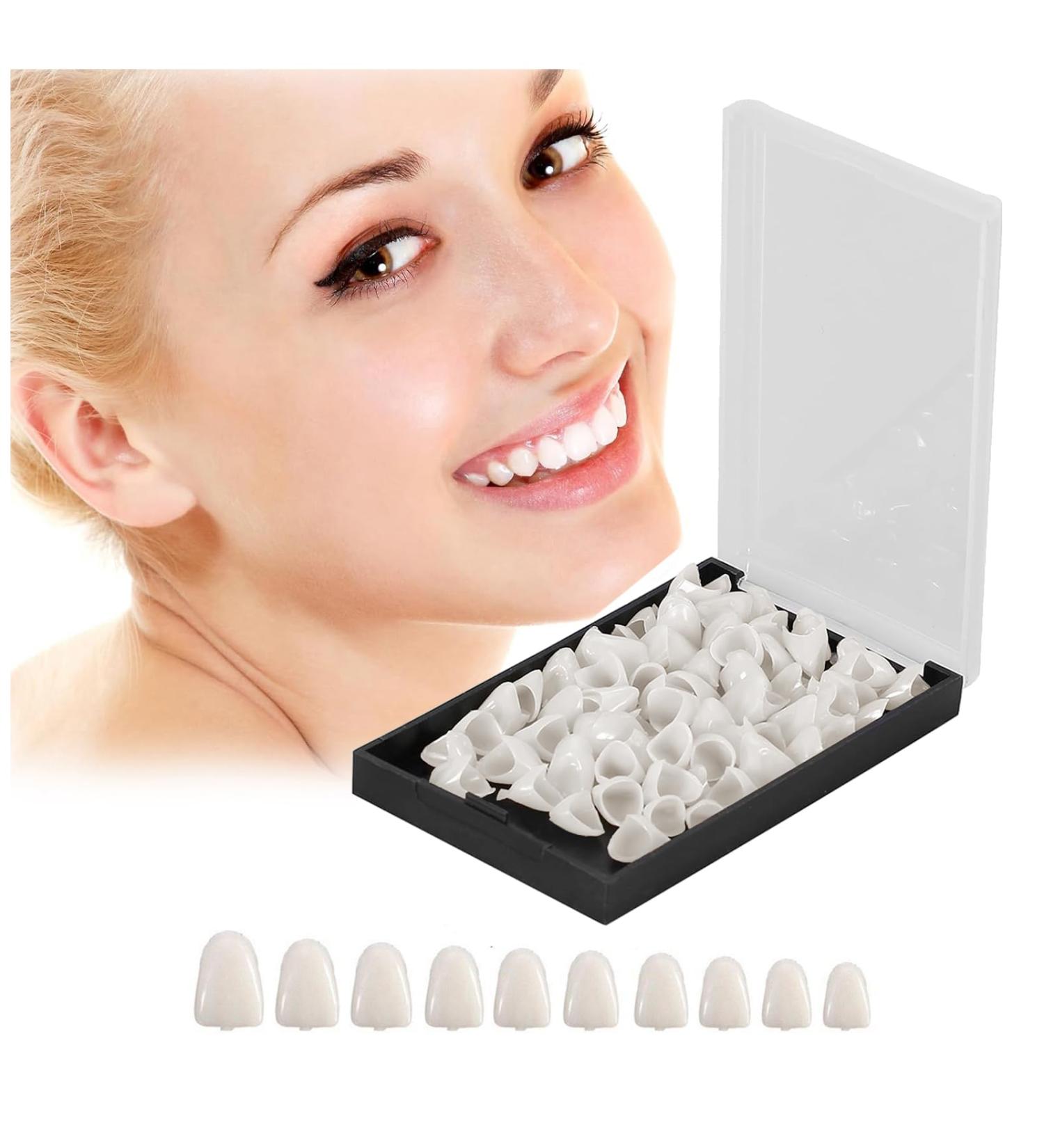 Smile Teeth Veneers - 50 Premium Temporary Crowns for Bad Tooth Coverage | Fast Styling & Healthy Materials | Includes Storage Box - Perfect for Cosmetic Dentistry - Buy Online on GoSupps.com
