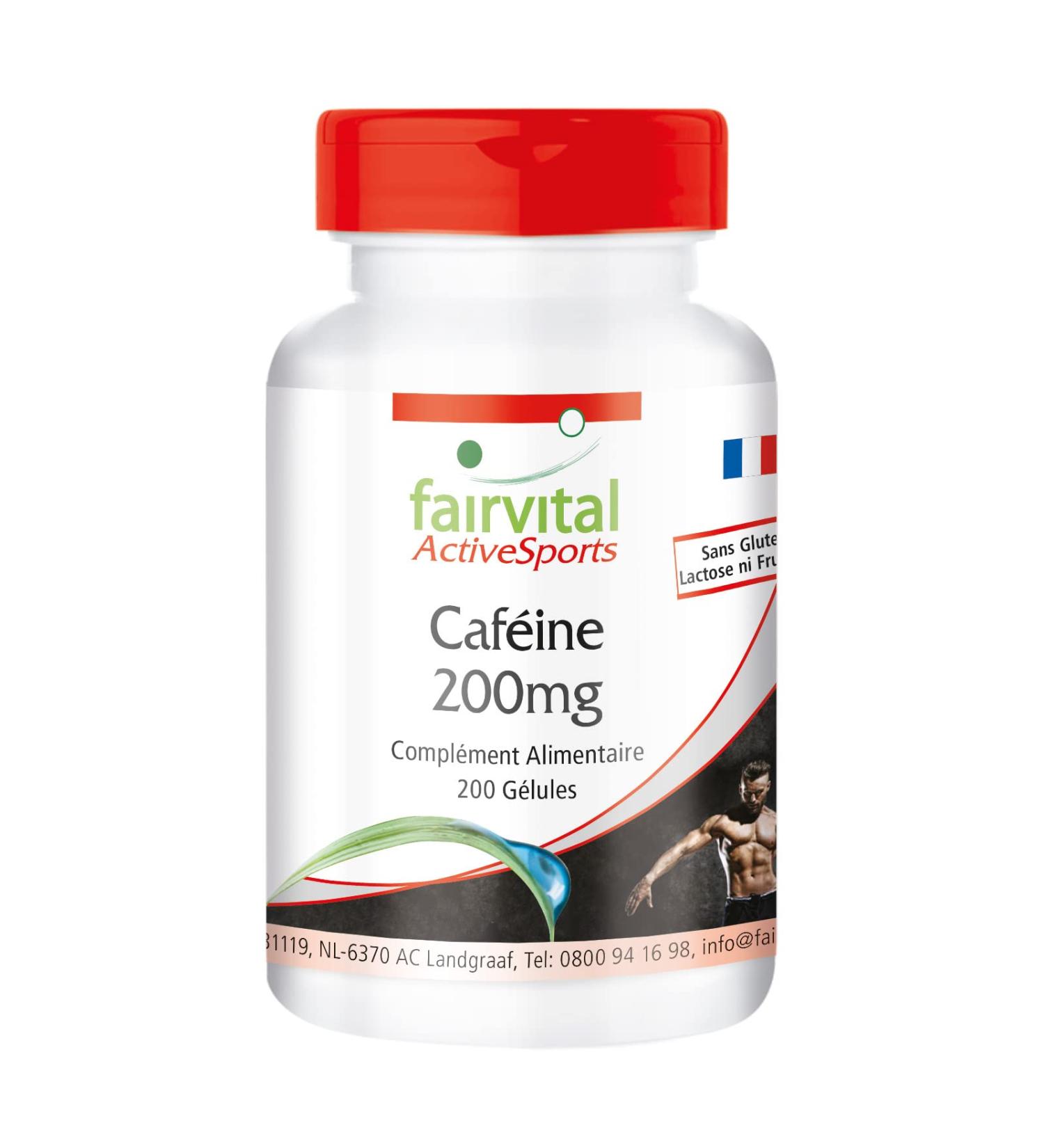 Fairvital | Caffeine 200mg in capsules - for 200 DAYS - Highly dosed - VEGAN - 200 pieces - Buy Online on GoSupps.com