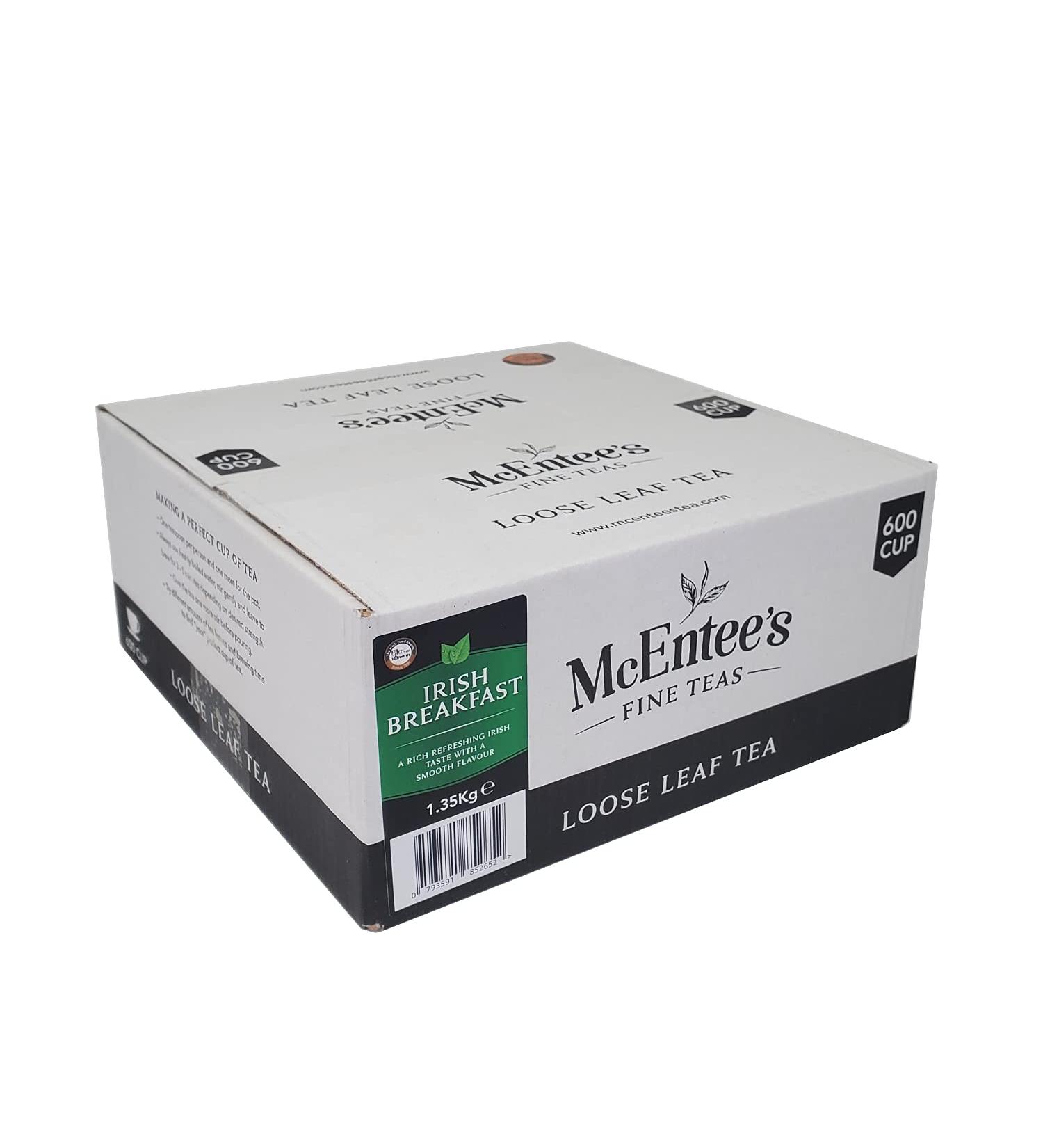  McEntee's Tea McEntee's Irish Breakfast Tea - Catering 1.35 kg - 600 cups - AWARD-WINNING AND BLENDED IN IRELAND. STRONG & CITRUS. A traditional Irish blend of loose-leaf Ceylon and Assam teas. - Buy Online on GoSupps.com
