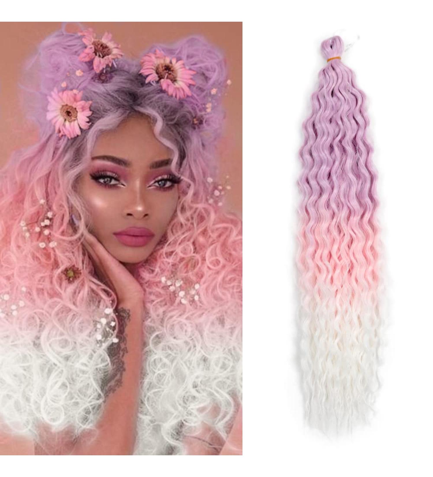 DSOAR Deep Twist Crochet Hair - 22 Inch Synthetic Ombre Kinky Curl Braided Hair Extensions - 3 Pack - Pure/Pink/60 - Buy Online on GoSupps.com