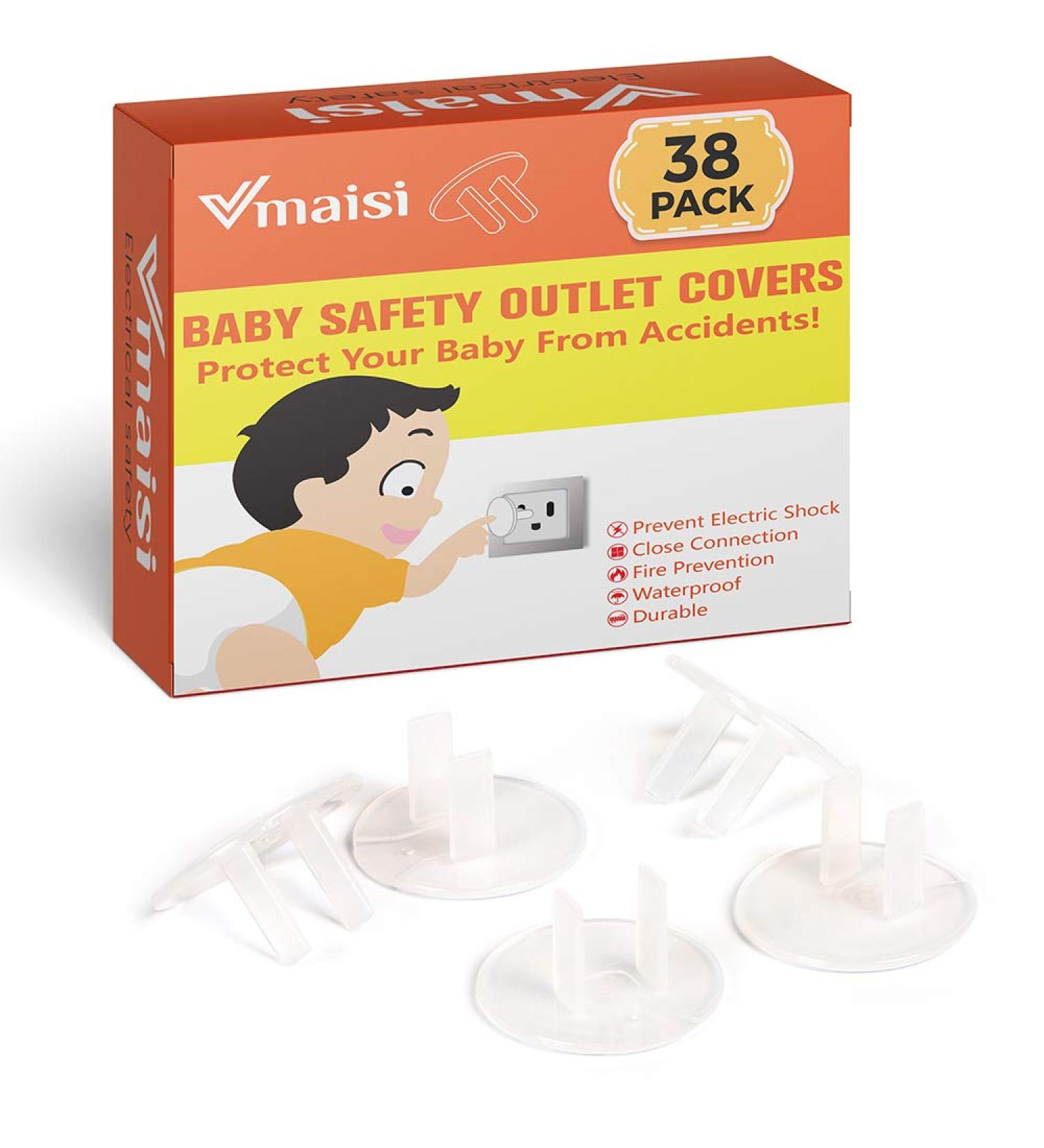 38 Pack Clear Outlet Covers Baby Proofing - Vmaisi Electrical Safety Plug Protector - Buy Online on GoSupps.com