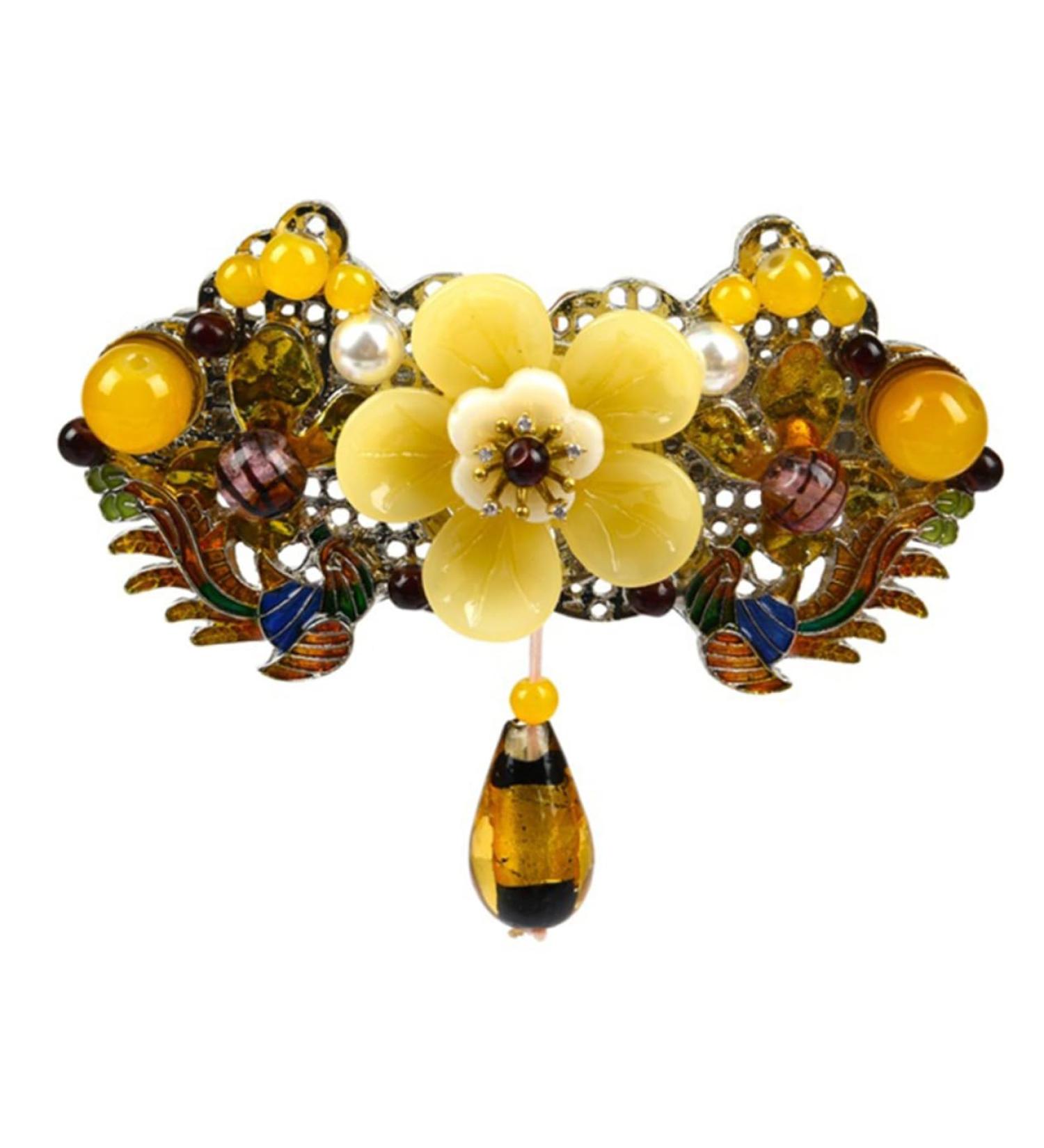 Angoily Hairpin Spring Ponytail Clip Barrettes for Women Hair Jewels for Women Metal Flower Barrettes French Hair Pin Hair Clip Spring Hair Barrette Vintage Alloy Headgear Miss - Buy Online on GoSupps.com