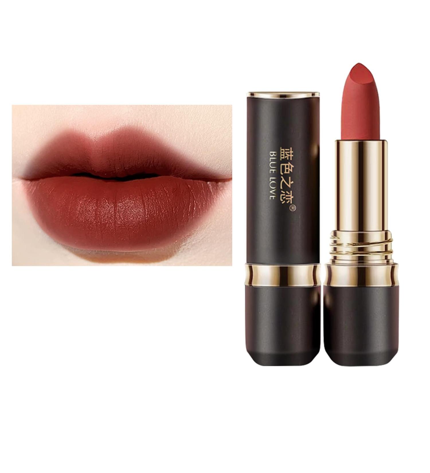 Buy BLUE LOVE Non-Stick Cup Lipstick for Women - Long Lasting Smudge Proof Waterproof Lip Gloss in Brownish Red - Nourishing Creamy Formula (1.44 oz) - International Shipping Available - Buy Online on GoSupps.com