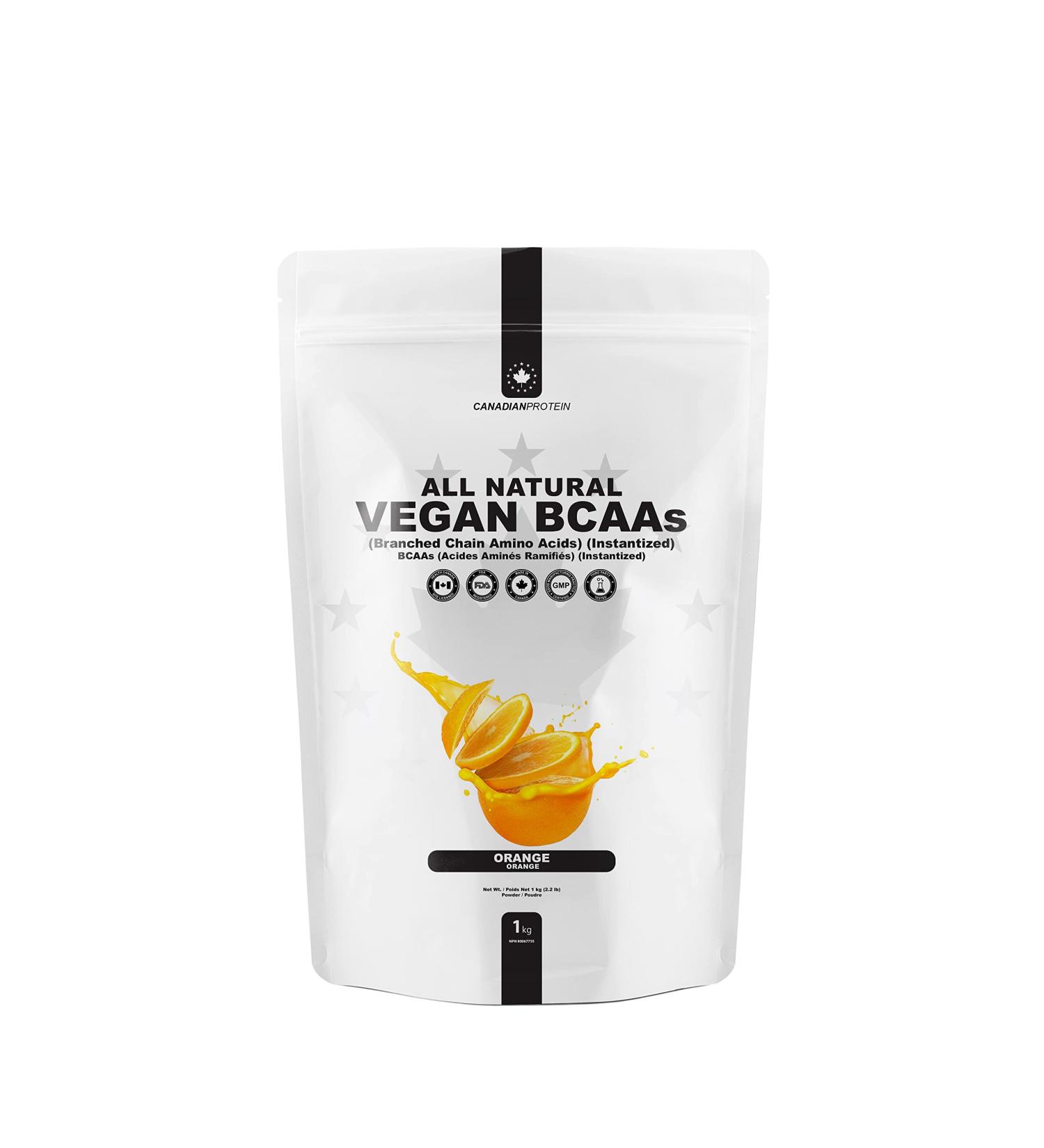 Canadian Protein Instantized Orange Flavoured All Natural Vegan BCAA Powder | 200 Servings 5 Grams of BCAA Amino Acids Dairy Free Pre and Post Workout Drink for Muscle Building and Endurance - Buy Online on GoSupps.com