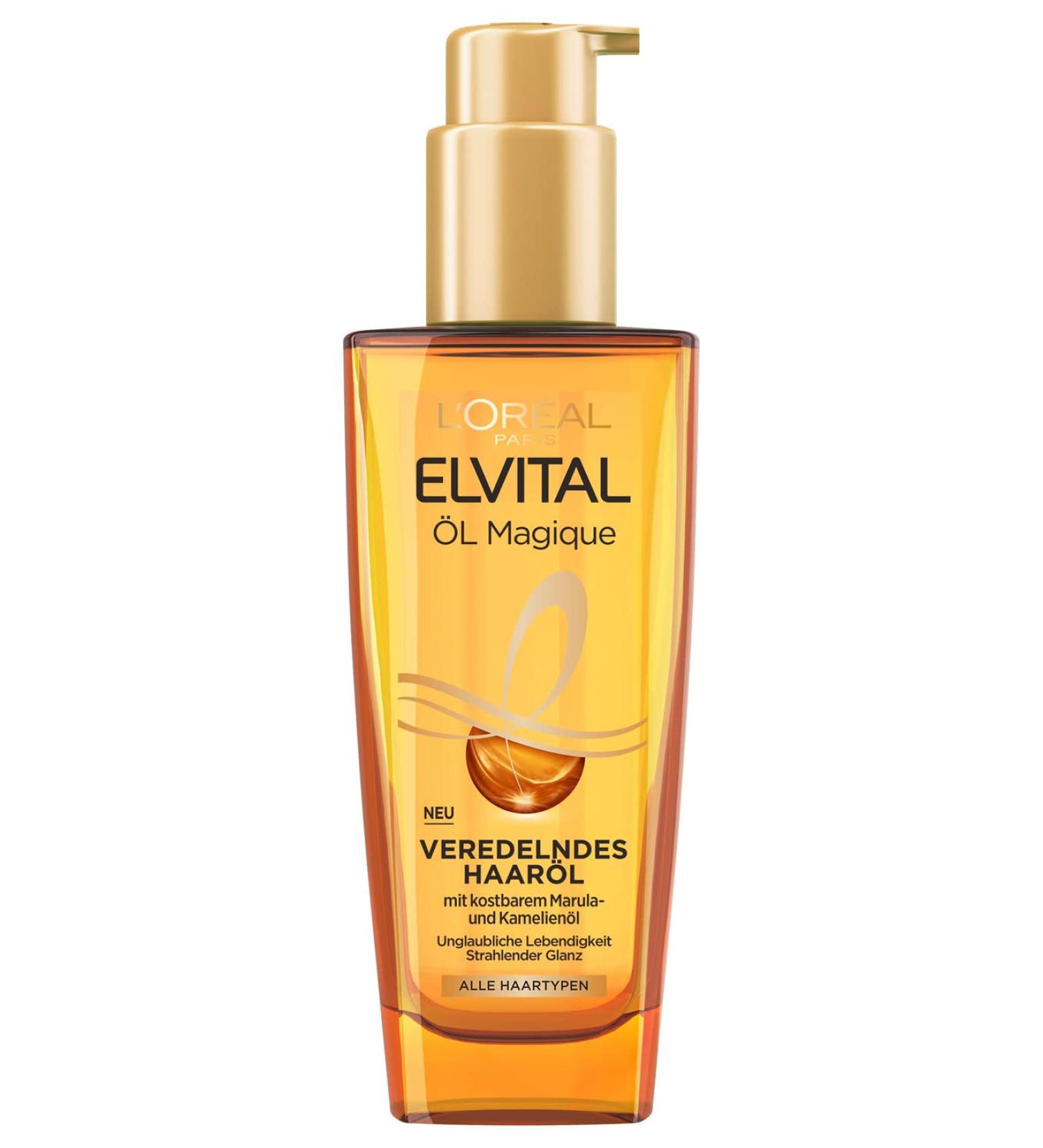 L'Or al Paris Elvital Magic Oil 100ml - Nourishing Hair Oil for Soft Shiny Hair Frizz Control & Heat Protection up to 230 C with 6 Precious Flower Oils - Buy Online on GoSupps.com