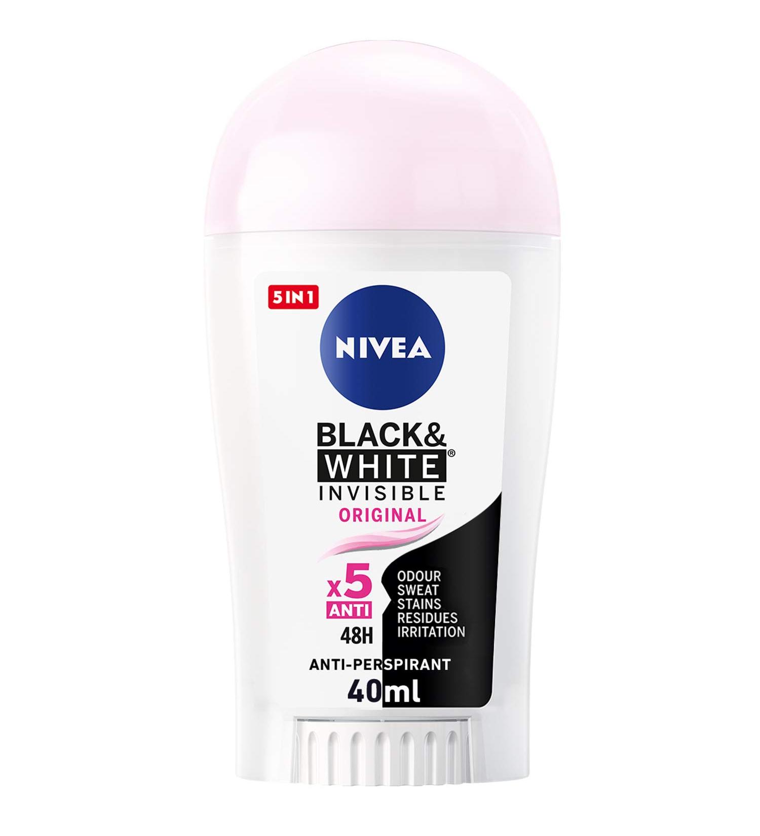 Nivea Invisible Black and White Clear Stick 40ml - Stain Protection and Antiperspirant - Buy Online on GoSupps.com