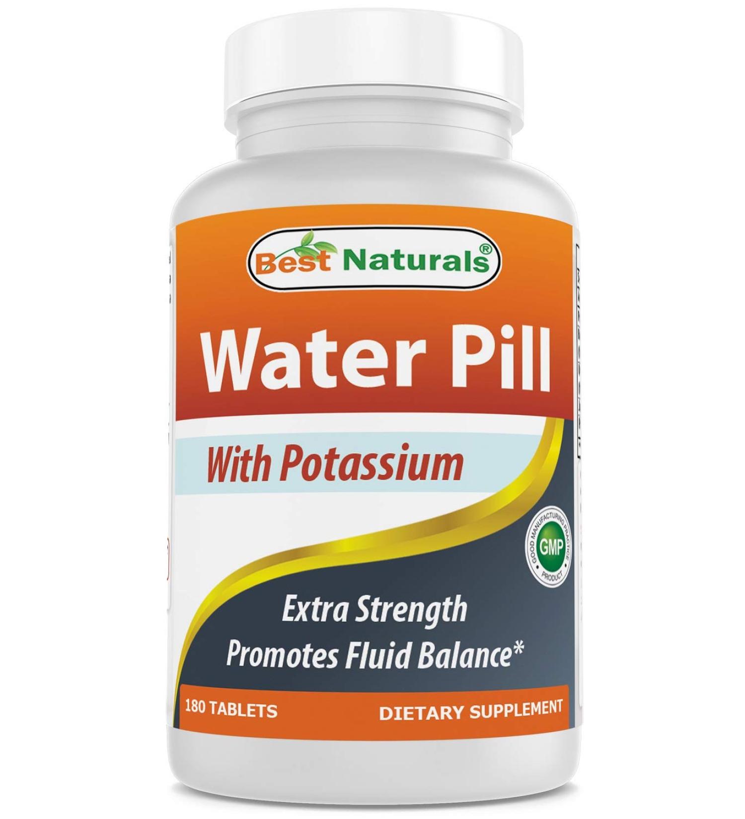 Best Naturals Water Pills with Potassium 180 Count - Natural Diuretic for Water Retention - Buy Online on GoSupps.com