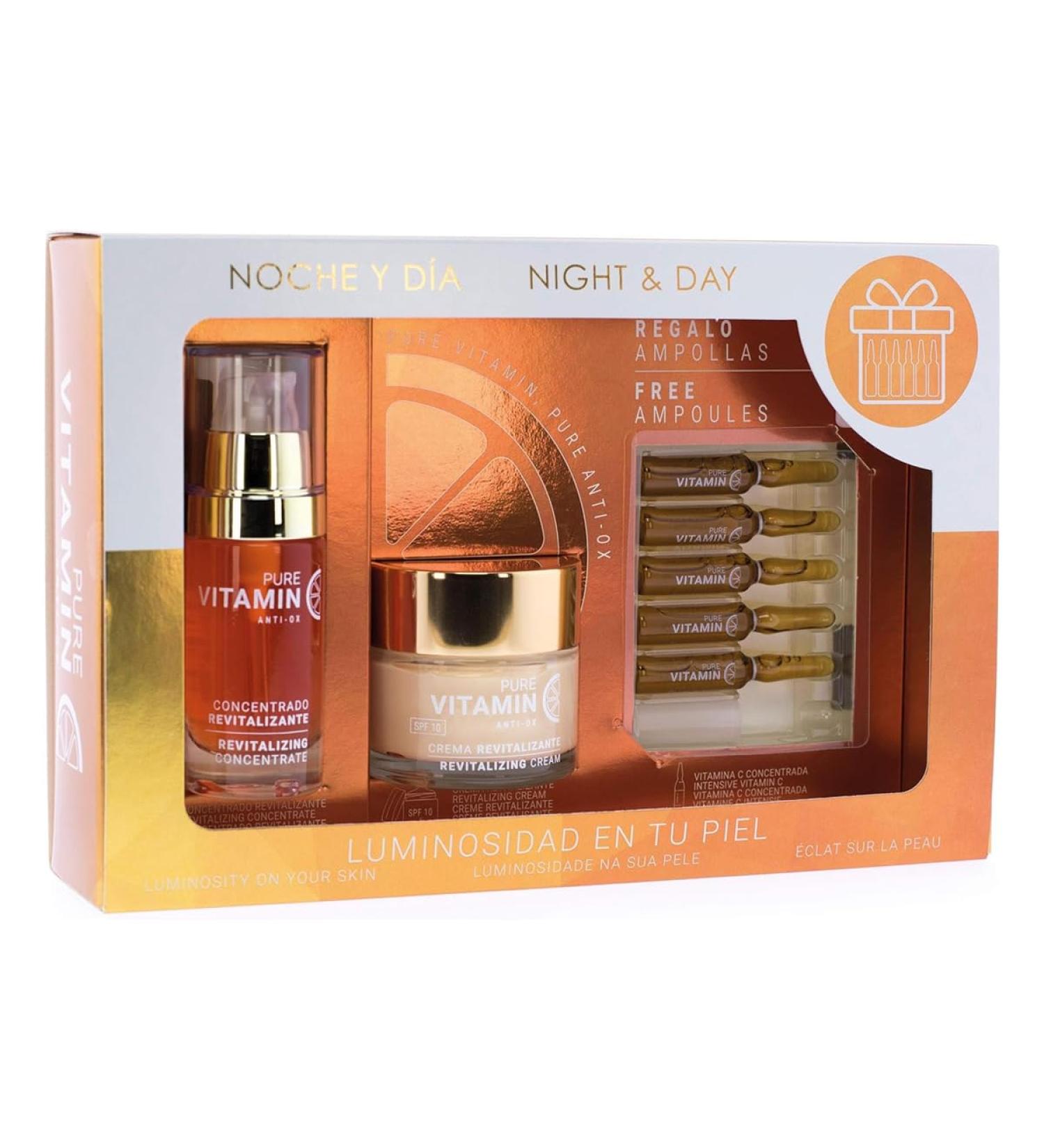 Vitamin C Pack. Men's facial moisturizer 60ml + Vitamin C Serum 30ml + 5 ampoules of 2 ml of facial serum as a gift. Antioxidant and illuminating treatment. - Buy Online on GoSupps.com