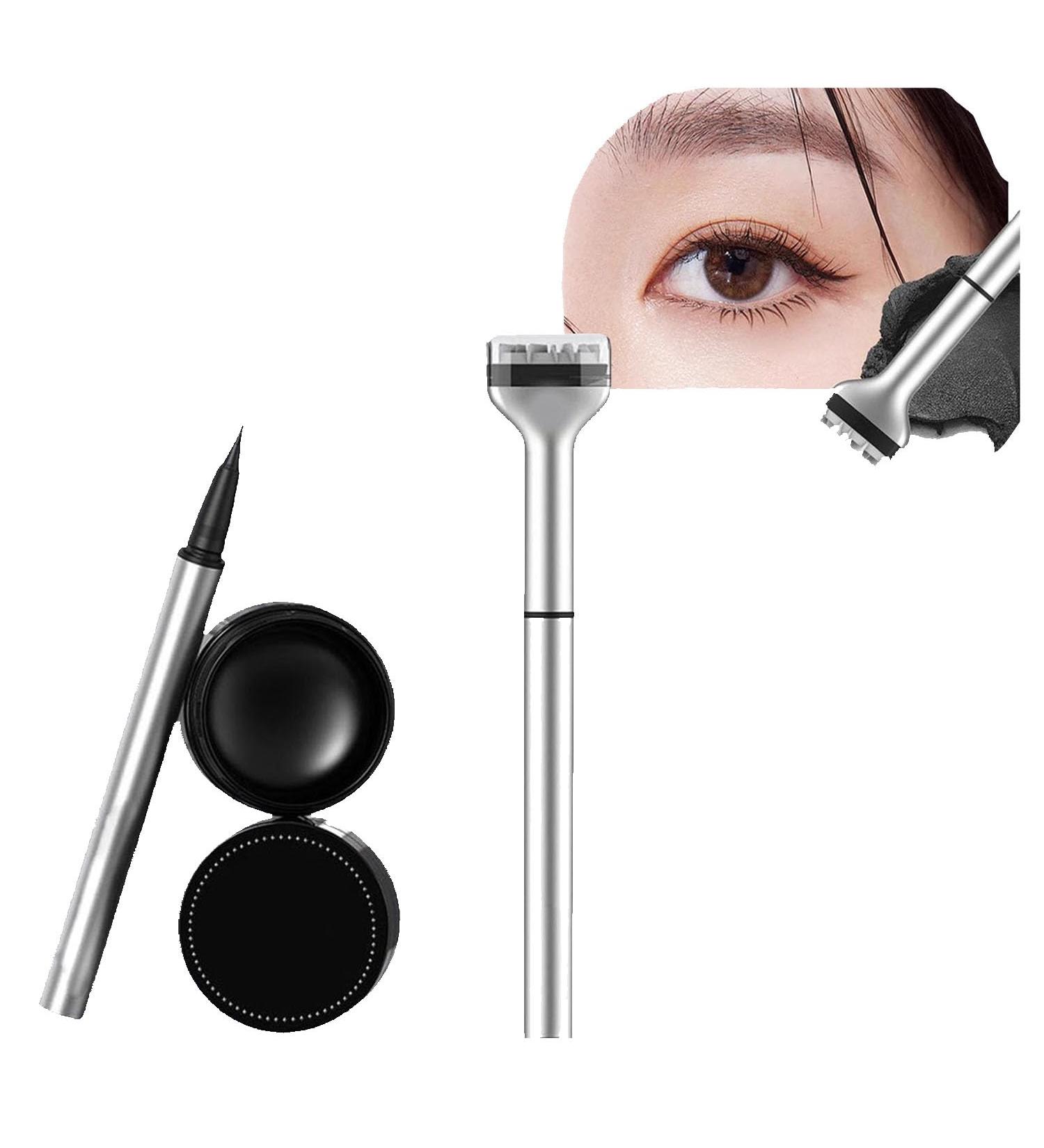 Lower Lash Stamp lower lash stamp with ink 2-in-1 Waterproof Eyeliner & Lower Eyelash Stamp Artifact Set with Individual Liquid Eyeliner Eyeliner Stamps Tool for Lower Eyelash (Black) - Buy Online on GoSupps.com