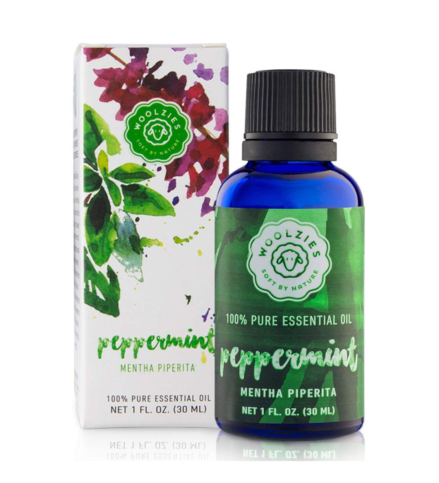Woolzies Peppermint Essential Oil 1 Oz - Pure Natural Aromatherapy for Freshness & Energy - International Shipping Available - Buy Online on GoSupps.com