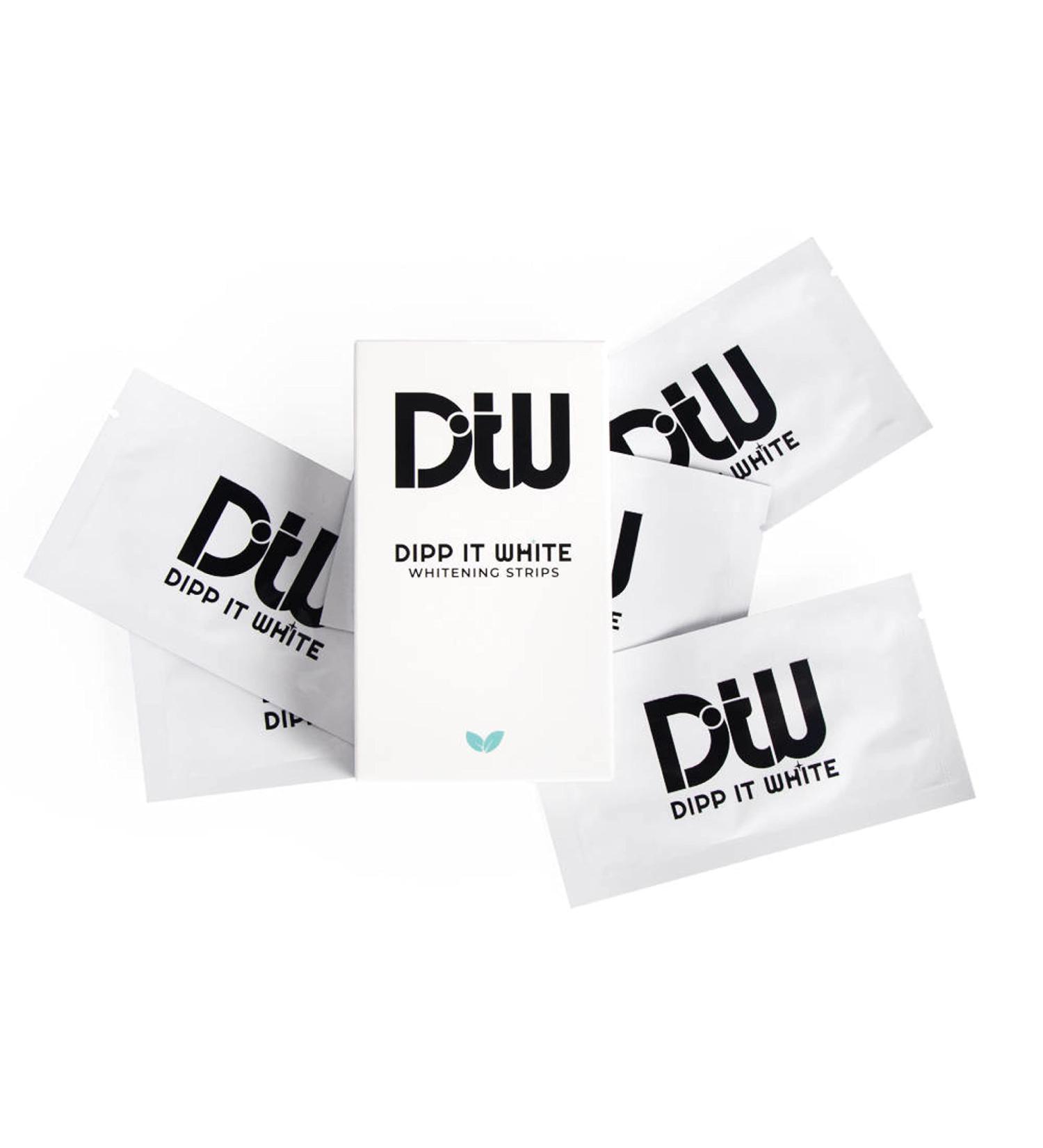 DIPPITWHITE | MINT FLAVOR | 14 Treatments | Teeth Whitening/Teeth Whitening Strips | Peroxide Free (0%) | 100% Natural | Whiter Teeth | Whiteners - Buy Online on GoSupps.com