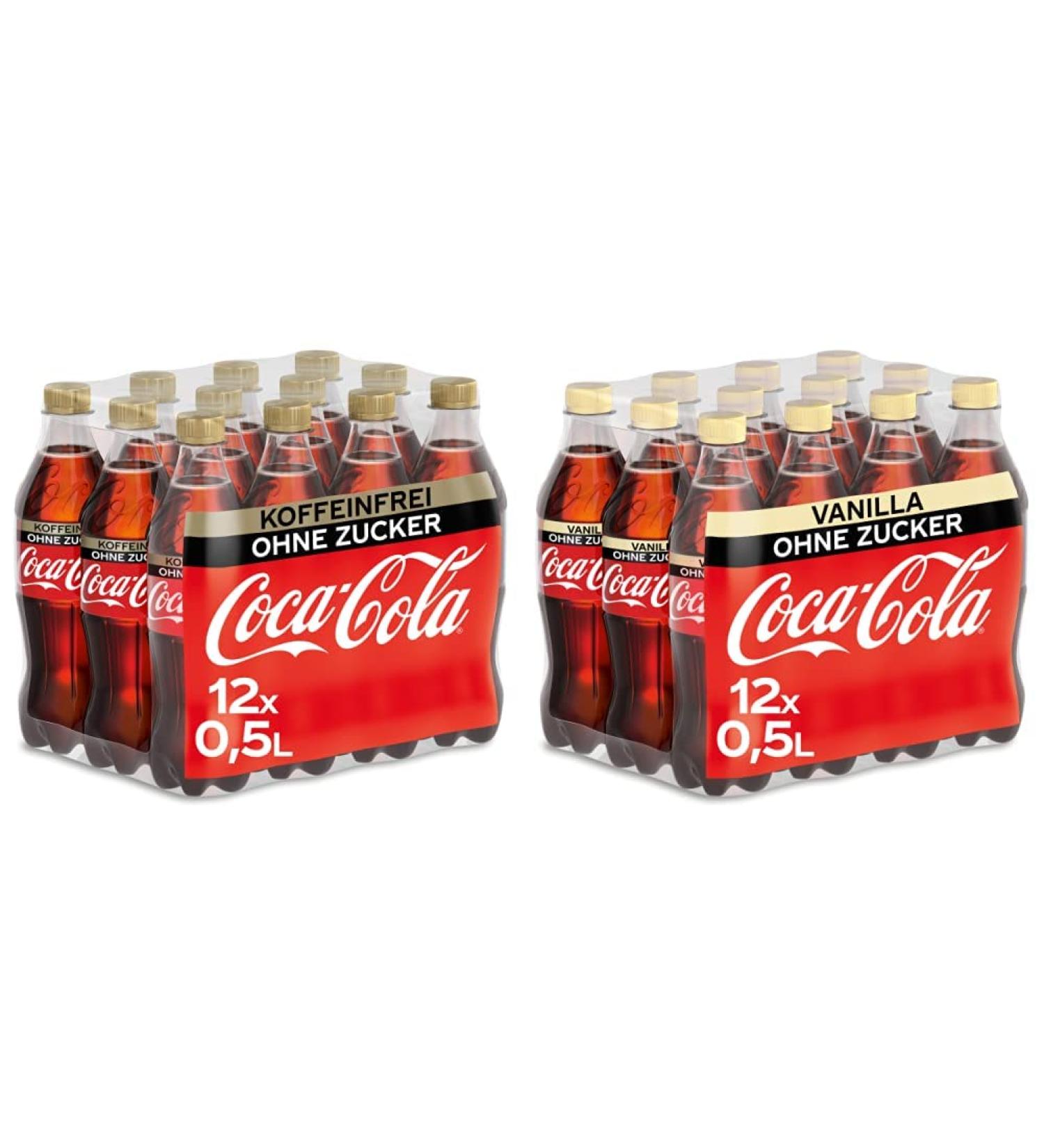 Buy Coca-Cola Zero Sugar Caffeine-Free & Vanilla Bundle (12 x 500ml) - Refreshing Taste International Shipping - Buy Online on GoSupps.com