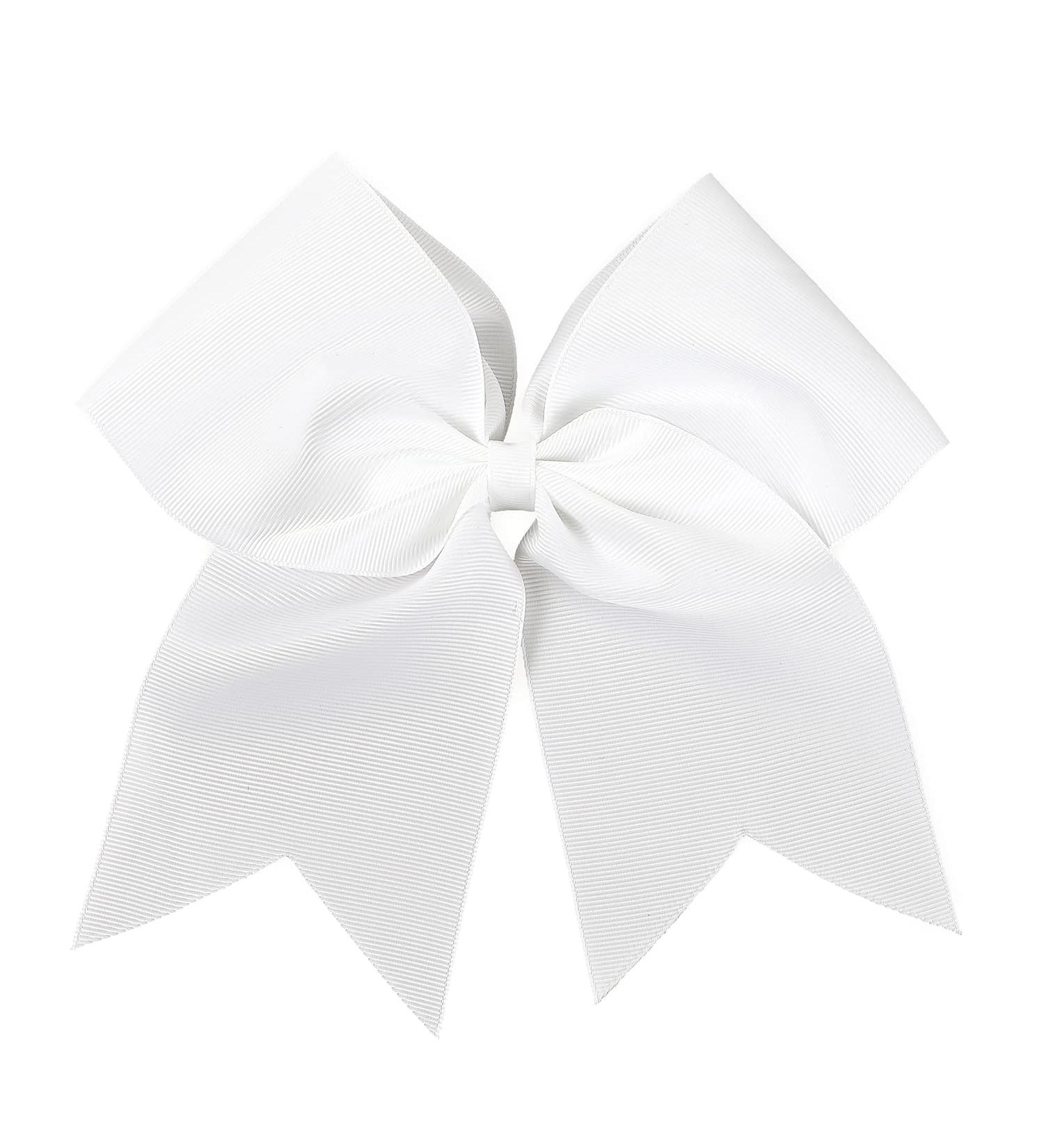 AMYDECOR 7 Inch Jumbo White Hair Bow Clips for Girls and Women - Alligator Hair Accessories - Buy Online on GoSupps.com