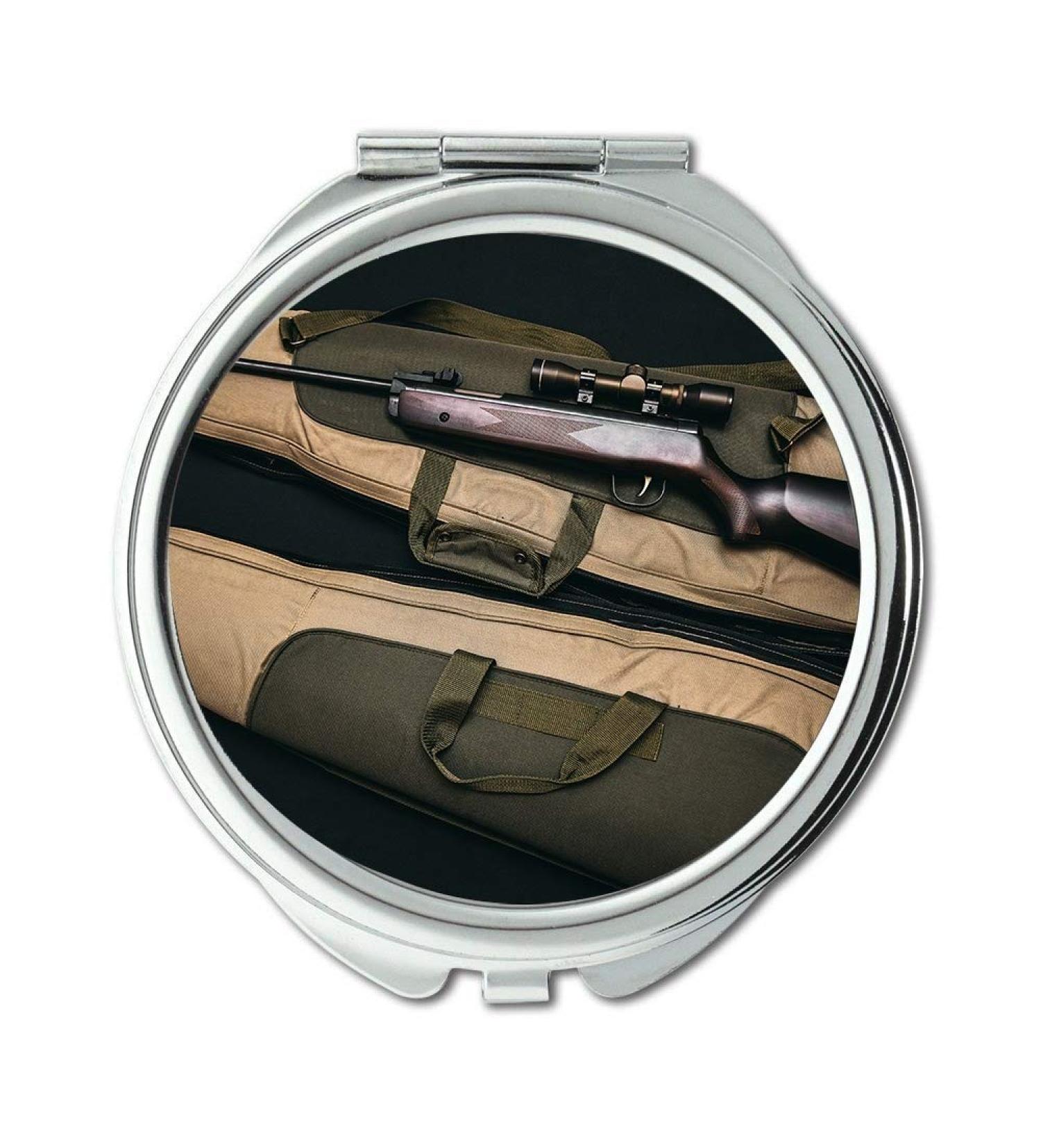 Mirror makeup mirror a gunshot to the head of trepidation Round Mirror army bag brown pocket mirror portable mirror - Buy Online on GoSupps.com