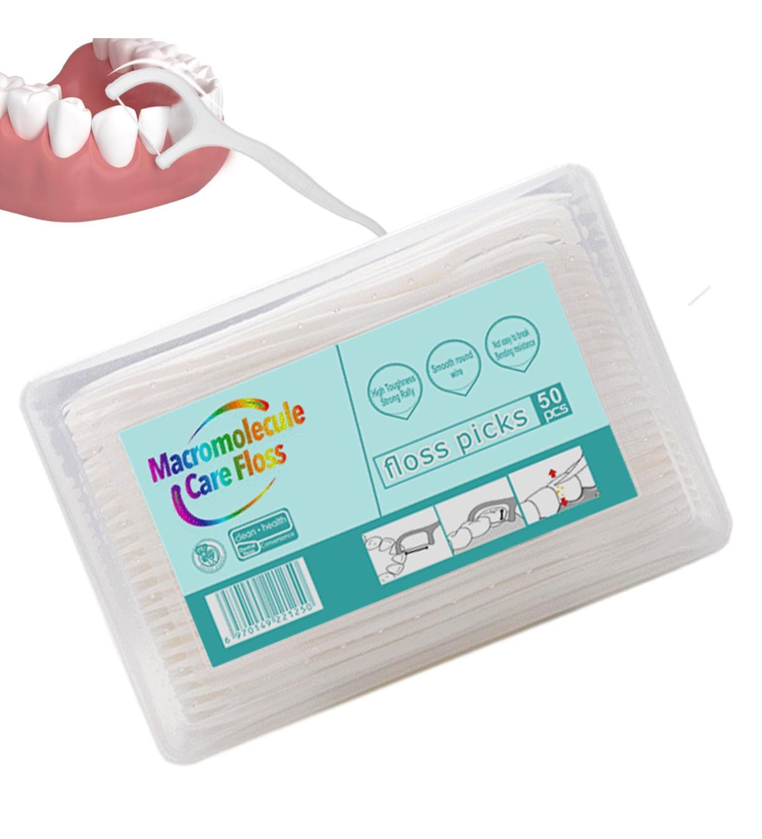 50 Dental Silk Sticks - Portable Dental Floss & Toothbrush Bar for Home & Travel | Soft on Gums - Buy Online on GoSupps.com