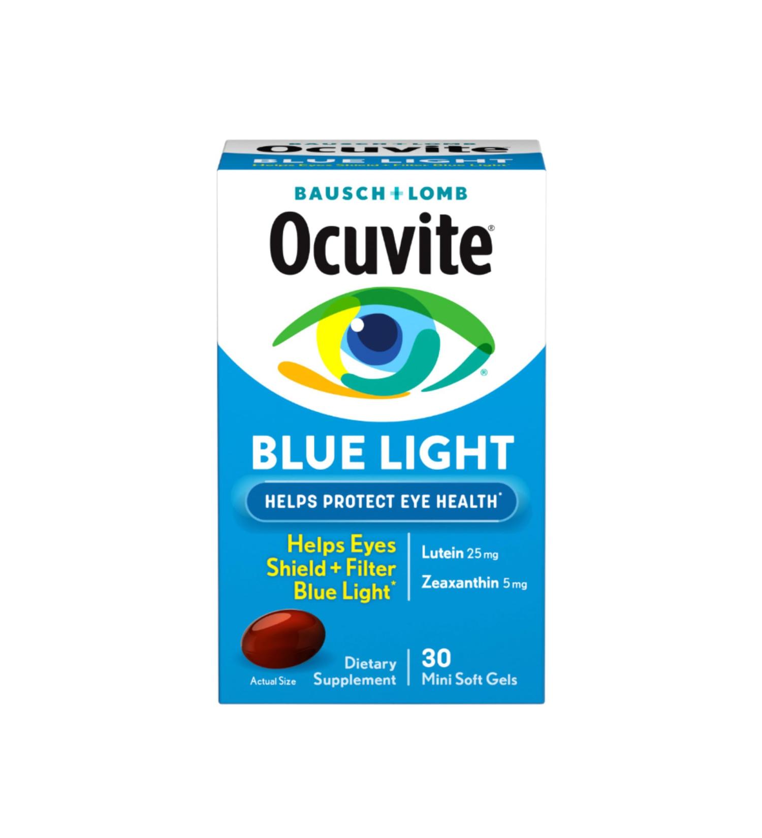 Bausch + Lomb Ocuvite Blue Light Lutein 25mg Lutein & Zeaxanthin Supplement 30 Softgels (Pack of 2) - Buy Online on GoSupps.com