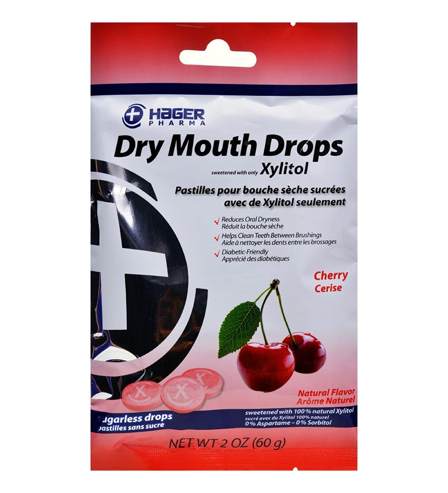 Hager Pharma Dry Mouth Drops with Xylitol Cherry 2 oz (Pack of 3) - Soothes & Moisturizes Dry Mouth - Buy Online on GoSupps.com