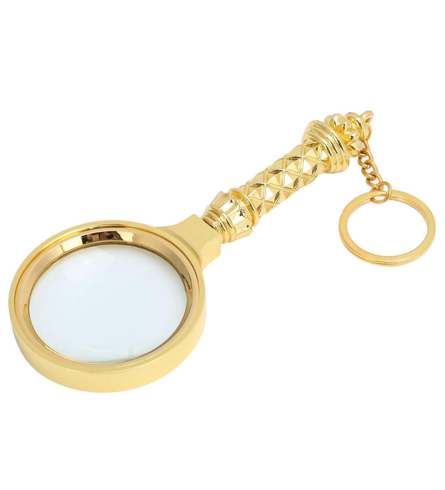 Handheld Magnifier Alloy Carved Handle Magnifying Glass Elderly Reading Magnifier with Key Ring Reading Magnifier Loupe Glasses for Book and Newspaper Reading - Buy Online on GoSupps.com