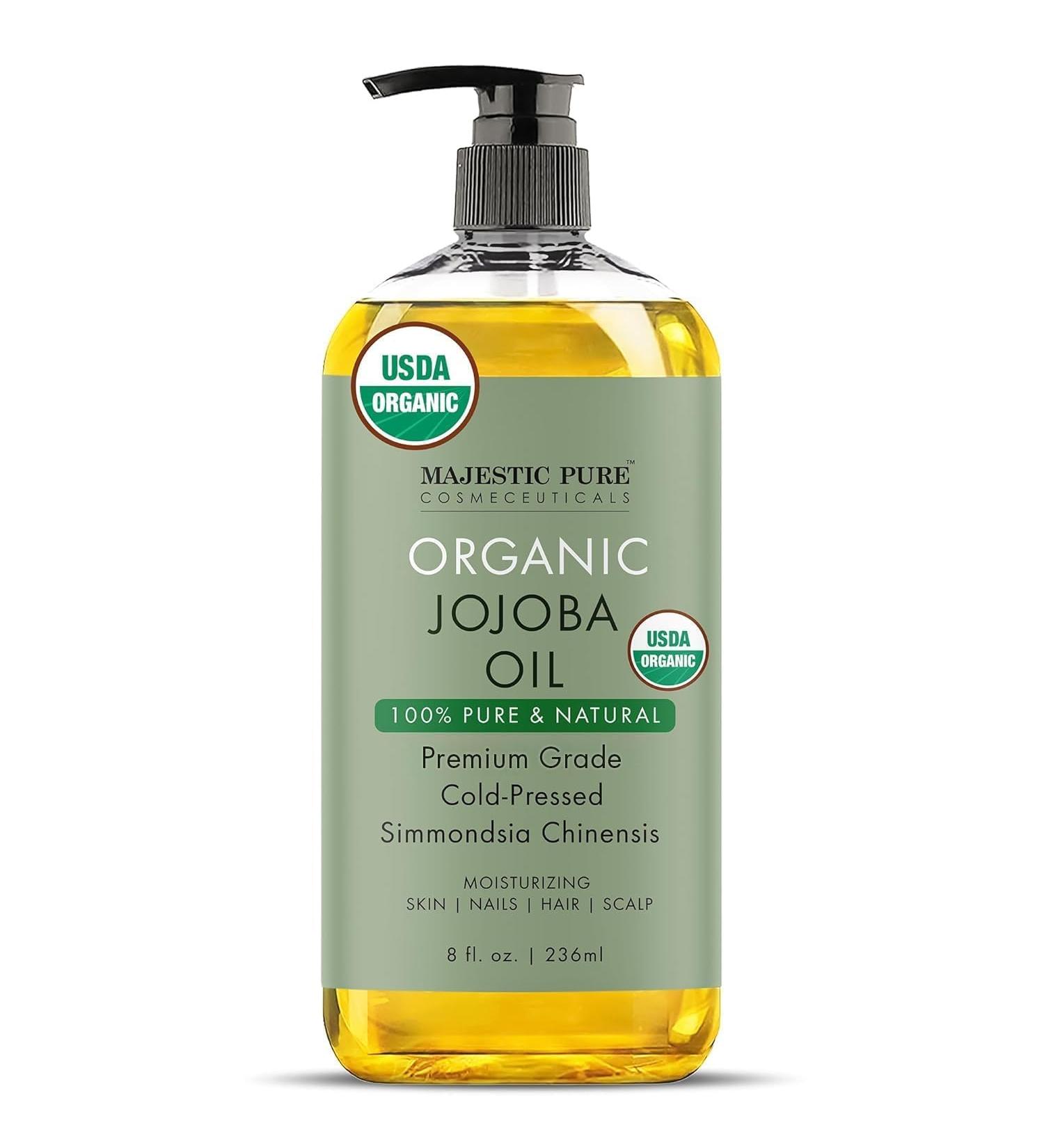 Buy MAJESTIC PURE Organic Jojoba Oil - 100% Pure Cold Pressed & Hexane Free for Skin Hair & Nails - 8 Fl Oz - International Shipping Available - Buy Online on GoSupps.com