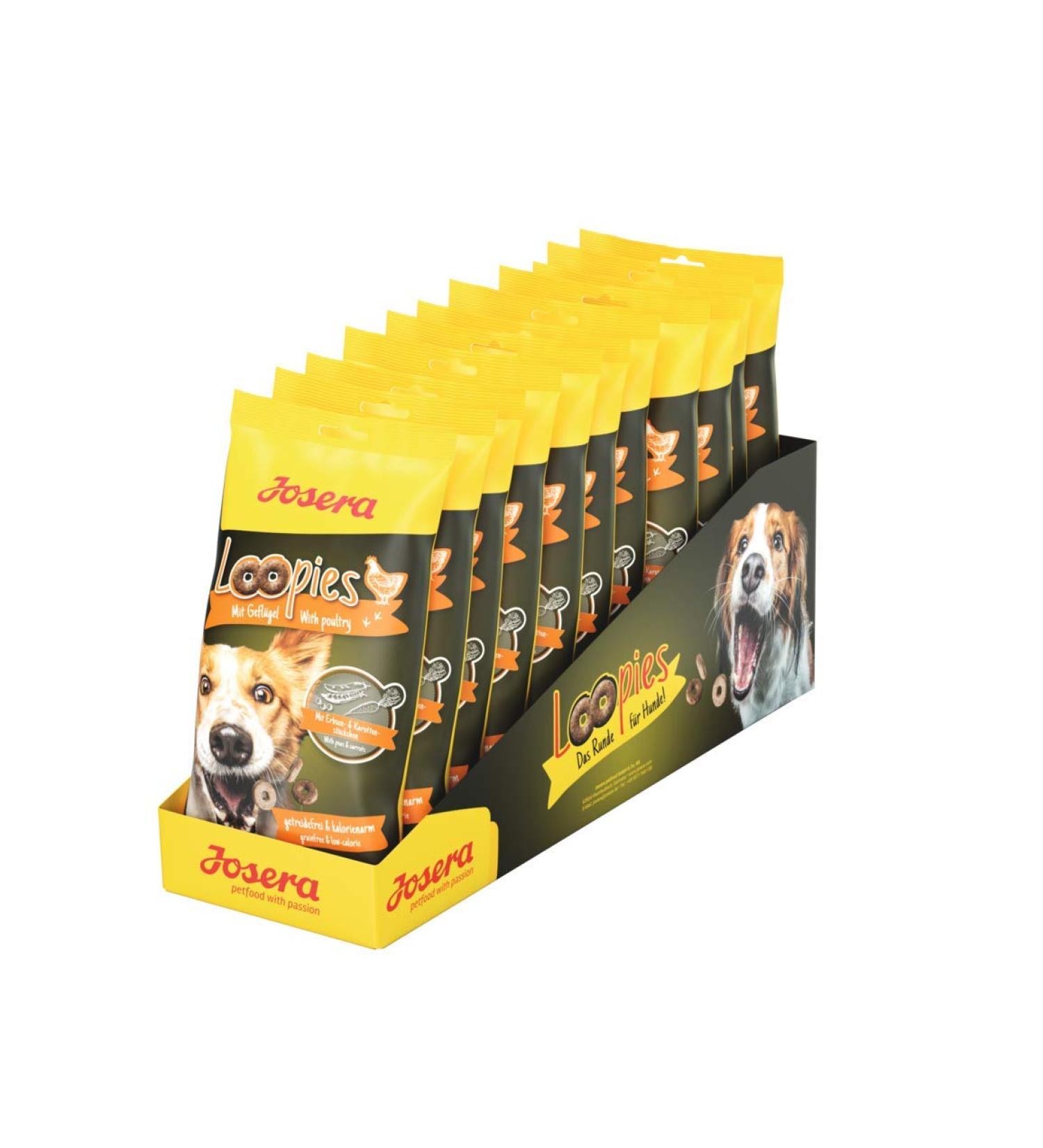 JOSERA Loopies Poultry (11 x 150 g) | Dog Treat | Grain Free | Sugar Free | Low Fat | Super Premium Quality | Pack of 11 bags - Buy Online on GoSupps.com
