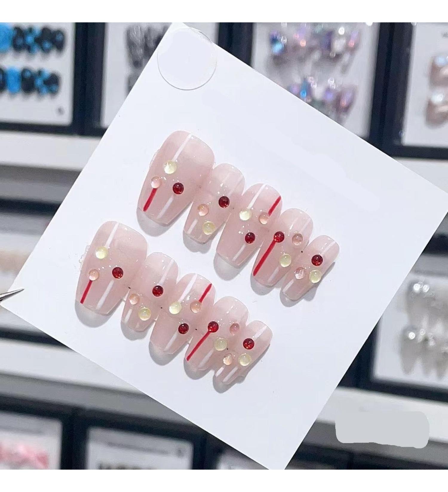 Handmade Long and Short Nail Patches for Artificial Nail Enhancement(Color:19575 Size:L) - Buy Online on GoSupps.com