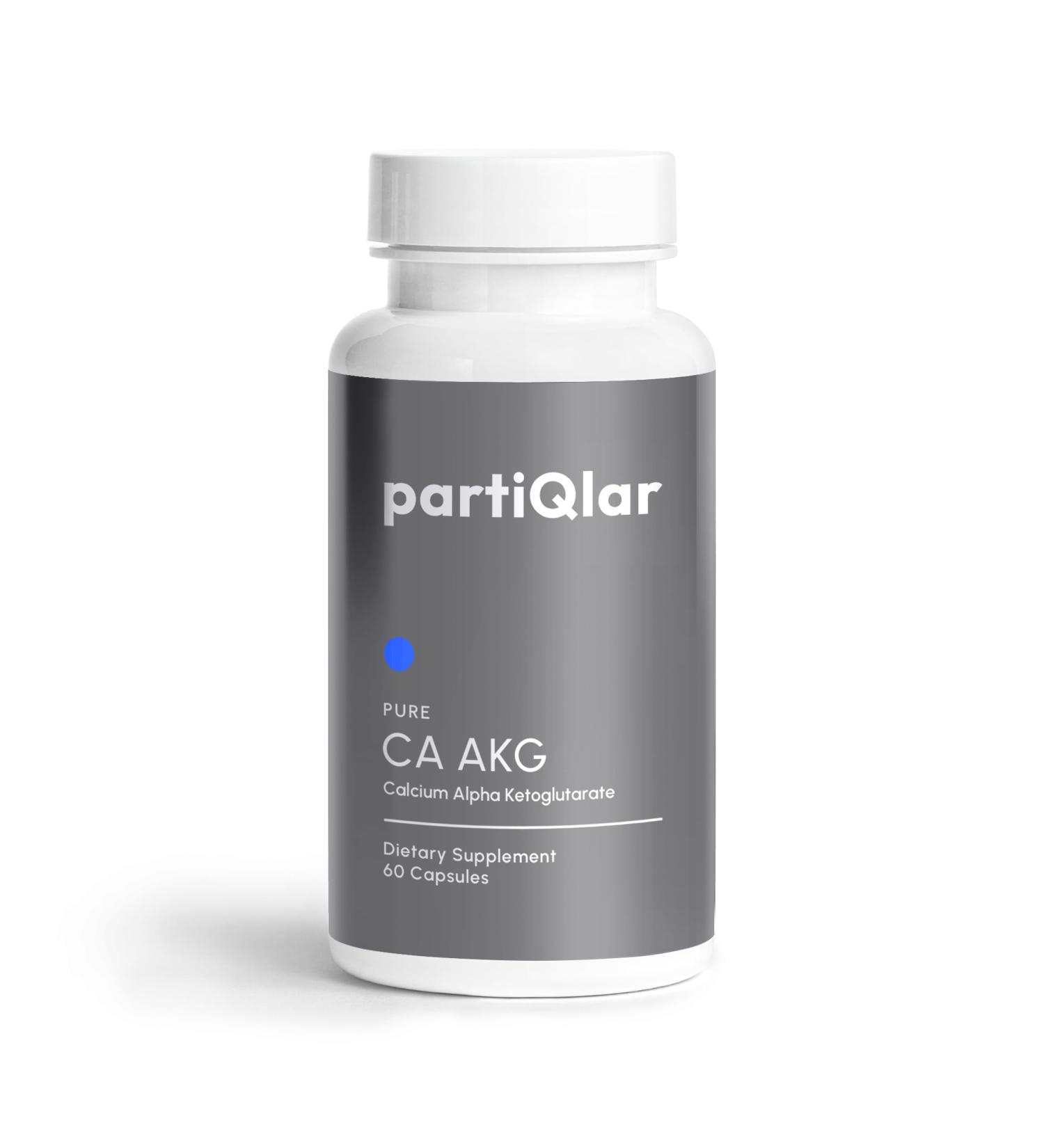 PartiQlar CA AKG Supplement - Pure Alpha Ketoglutarate with High Bio-Avaibility - Calcium AKG Supplement 1000mg per 2 Capsule Serving - Supports Healthy Aging Process - Made in The USA - 60 Capsules - Buy Online on GoSupps.com
