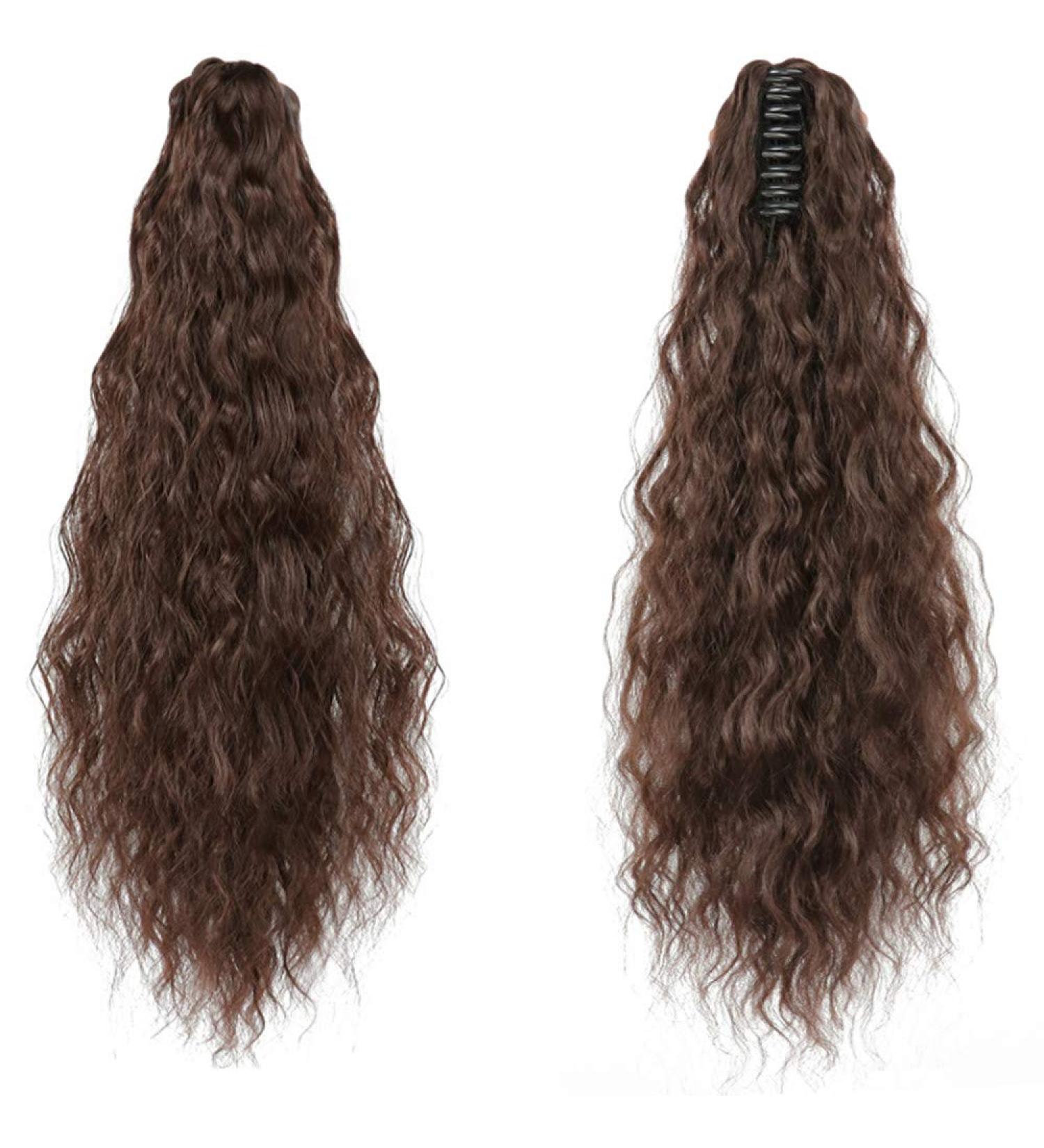 Amyseller 22-Inch Curly Hairpiece - Synthetic Ponytail Extensions for Women - Clip-in Braid Hair Extensions (Color 4#) - Buy Online on GoSupps.com