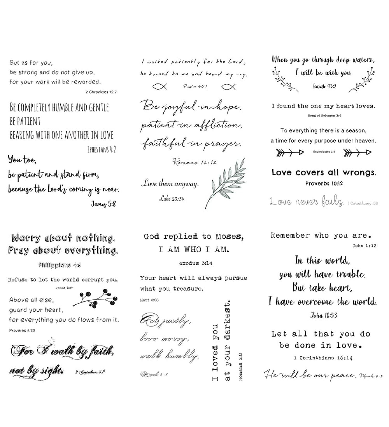 Everjoy Inspirational Christian Quotes Temporary Tattoos - 60+ Designs Bible Verses Scriptures - Buy Online on GoSupps.com